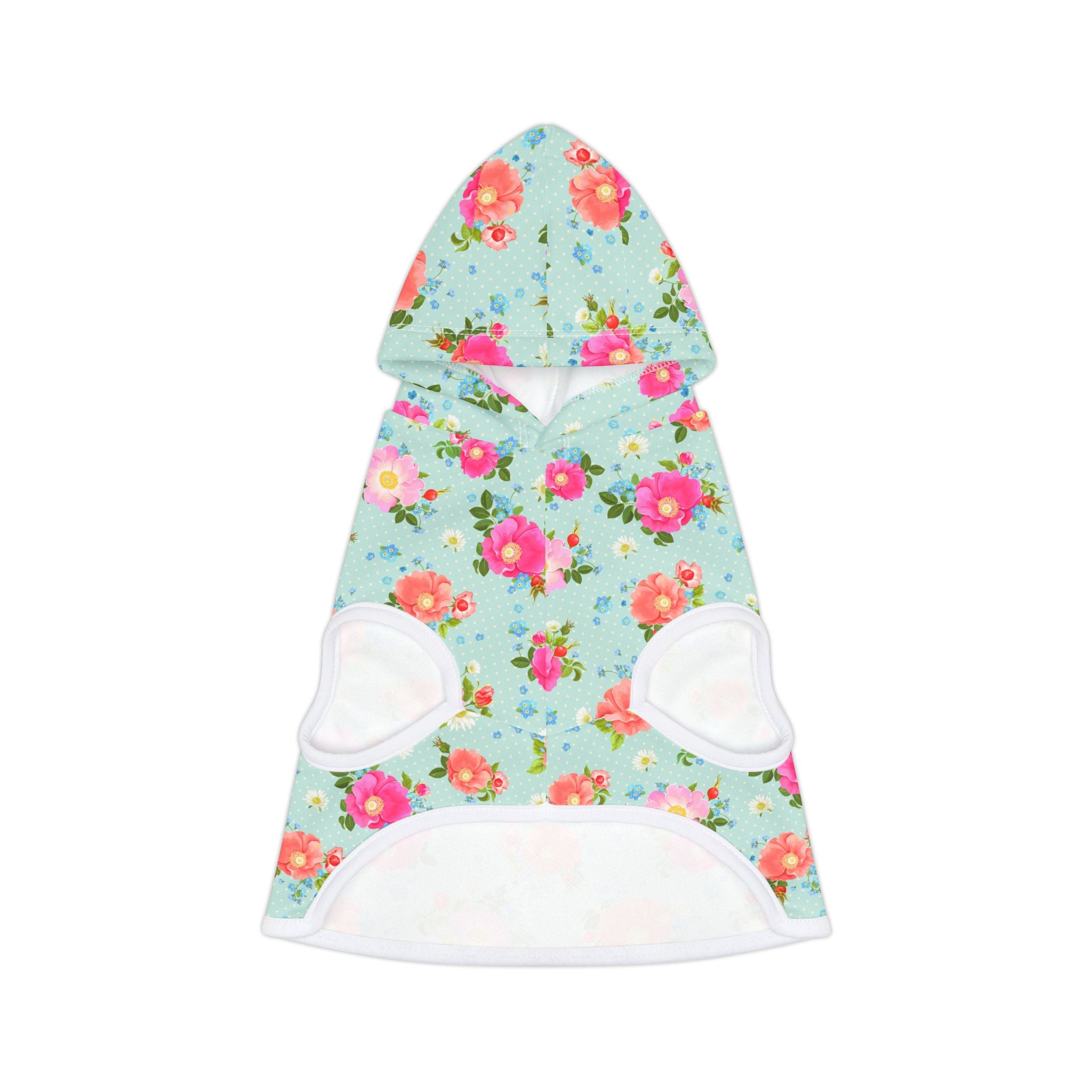 Floral Pet Hoodie — Pastel Rose Print Dog & Cat Hoodie