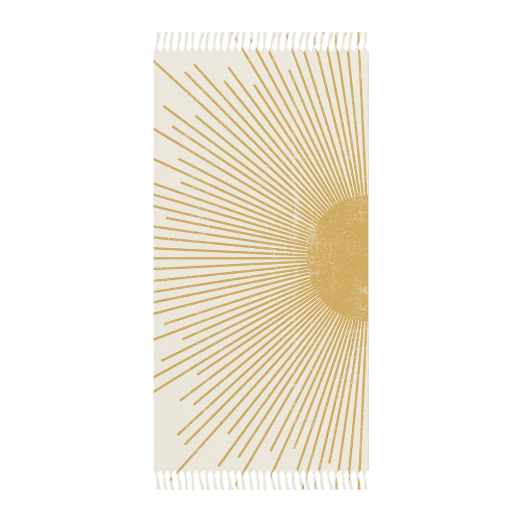 Boho Sunray Beach Towel — Fringe Turkish Towel for Summer, Pool & Vacation