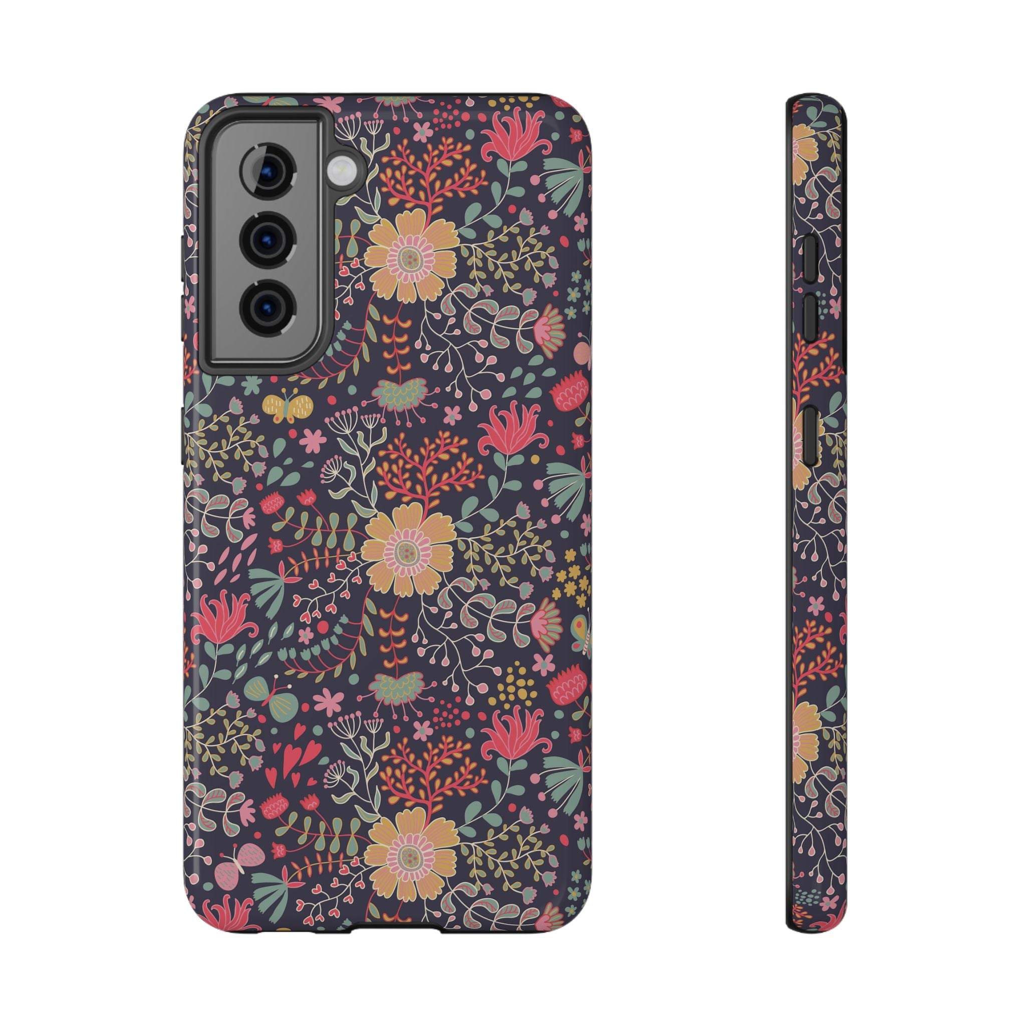Floral Pattern Impact-Resistant Phone Case — Durable Protective Floral iPhone Cover