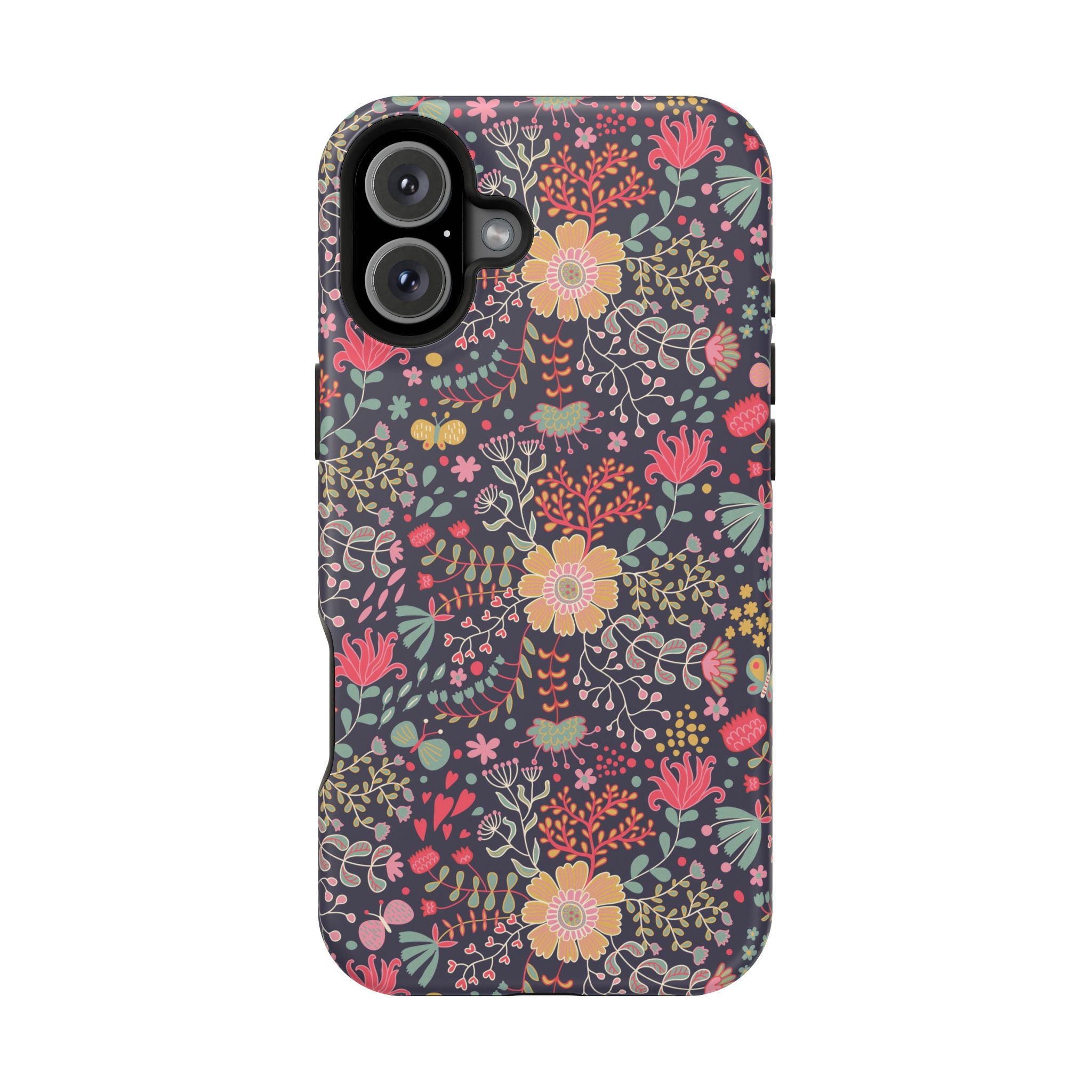 Floral Pattern Impact-Resistant Phone Case — Durable Protective Floral iPhone Cover