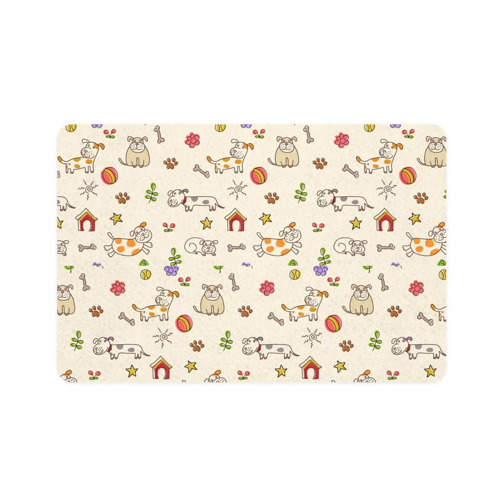 Cute Cartoon Pets Non-Slip Food Mat (12x18) — Dog & Cat Pattern Placemat