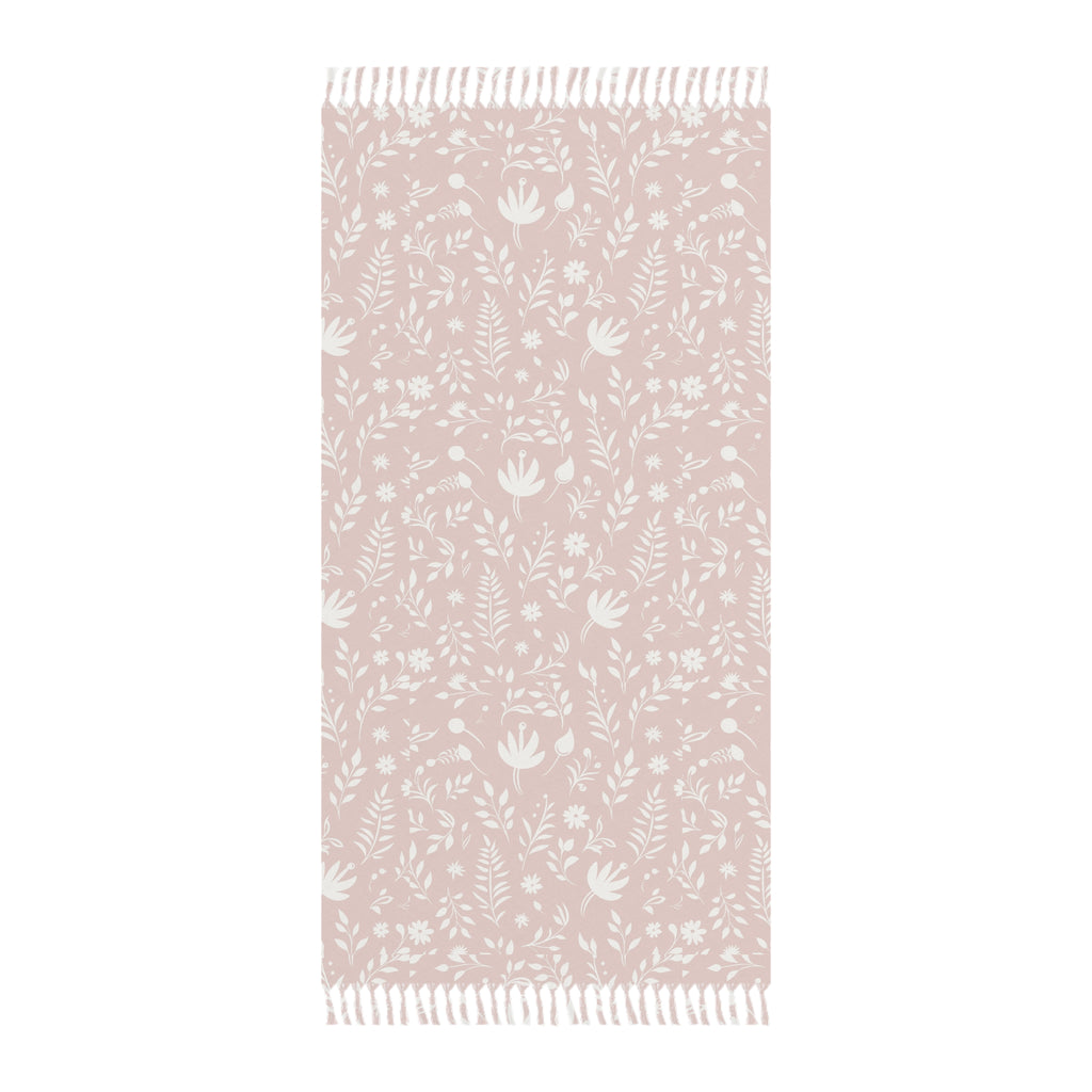 Boho Floral Beach Towel – Lightweight Fringe Turkish Towel for Pool, Spa & Travel