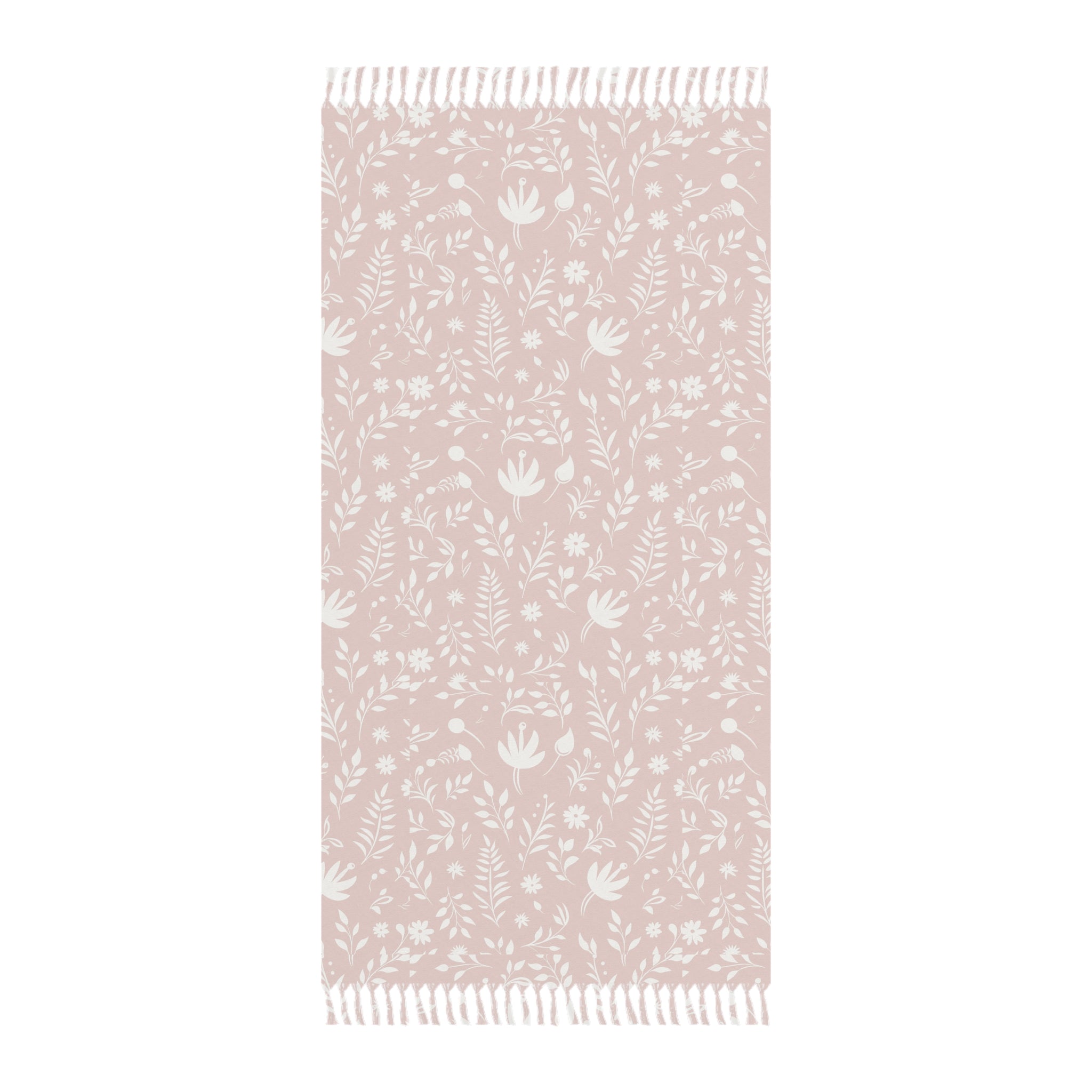 Boho Floral Beach Towel – Lightweight Fringe Turkish Towel for Pool, Spa & Travel