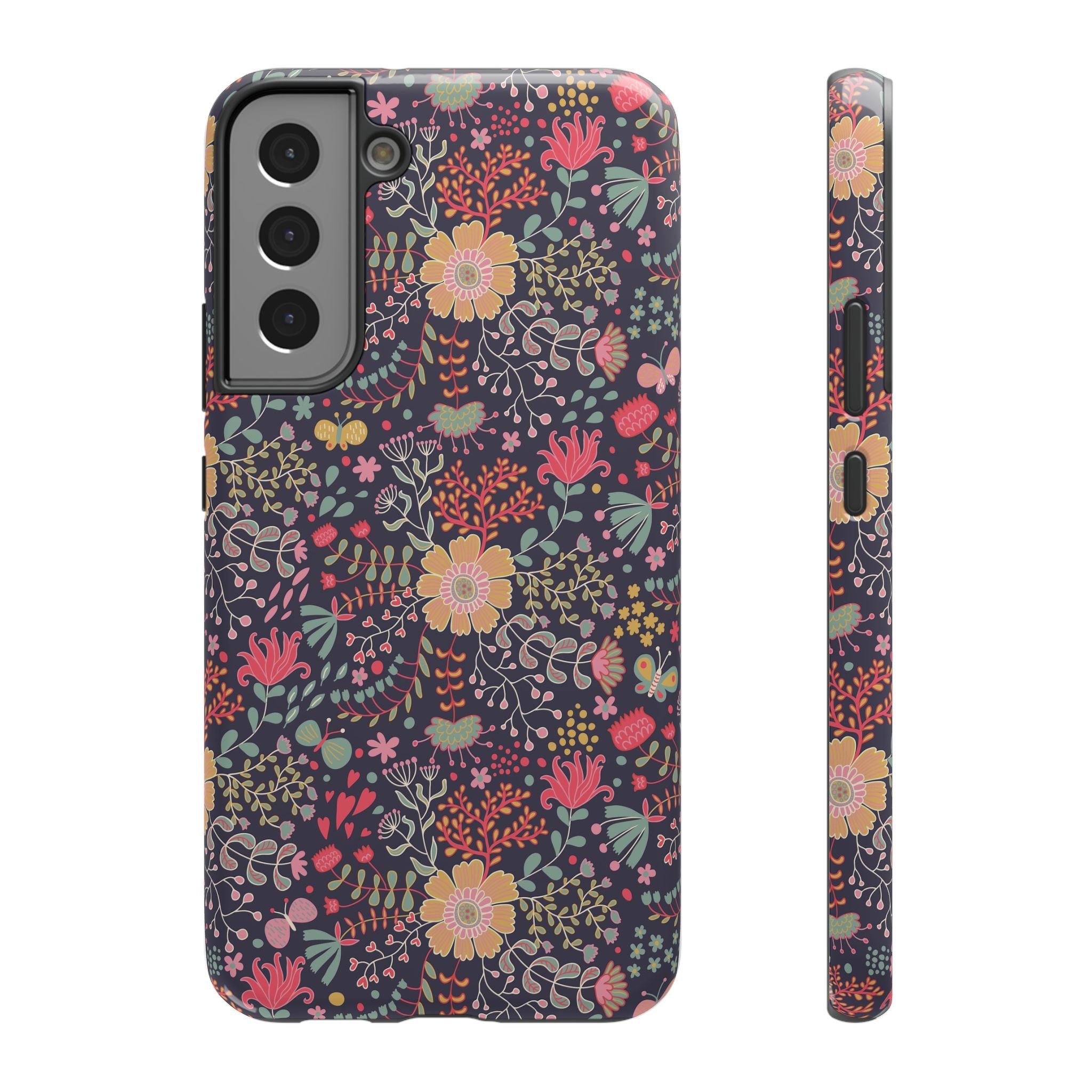 Floral Pattern Impact-Resistant Phone Case — Durable Protective Floral iPhone Cover