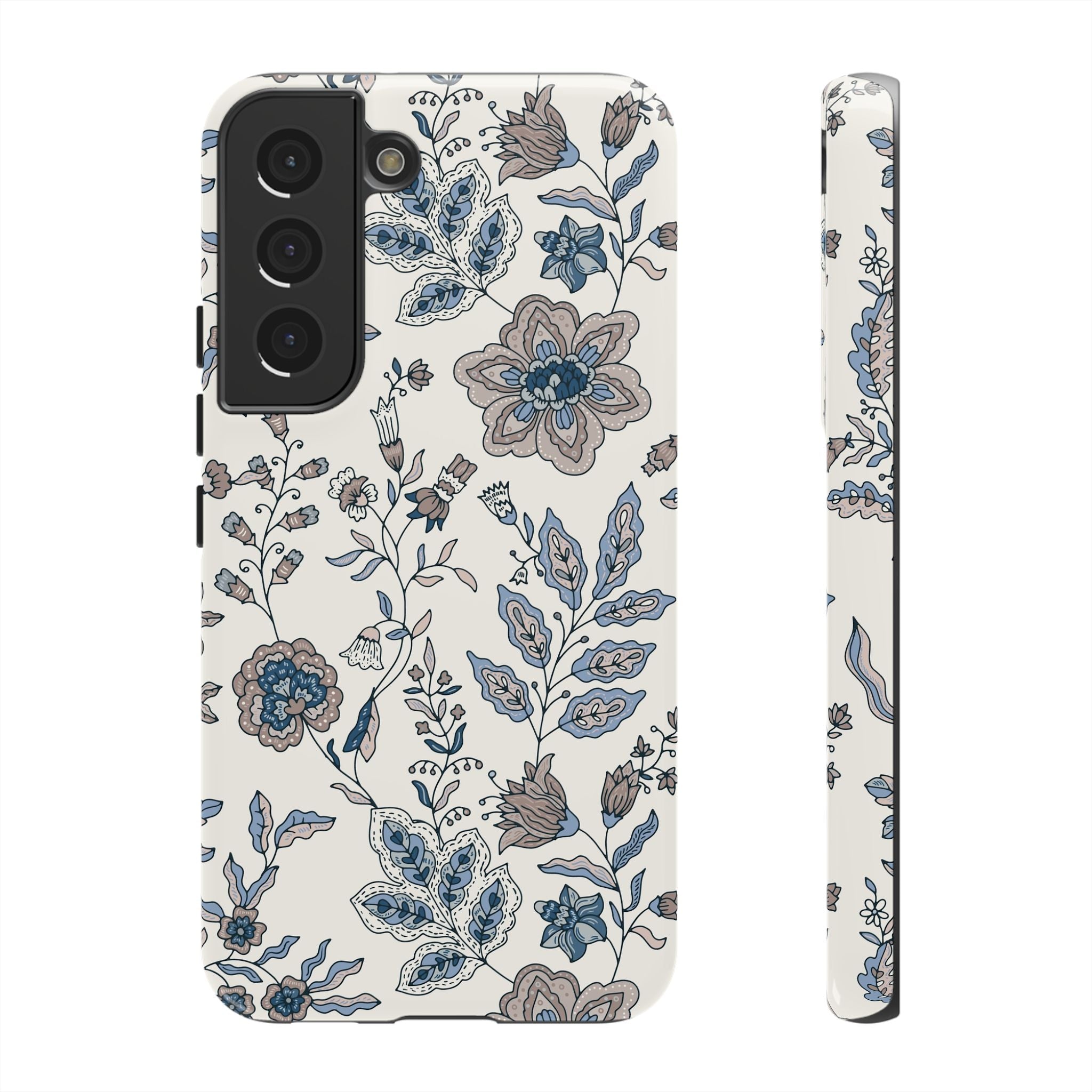 Floral Vintage Blue Tough Phone Case
