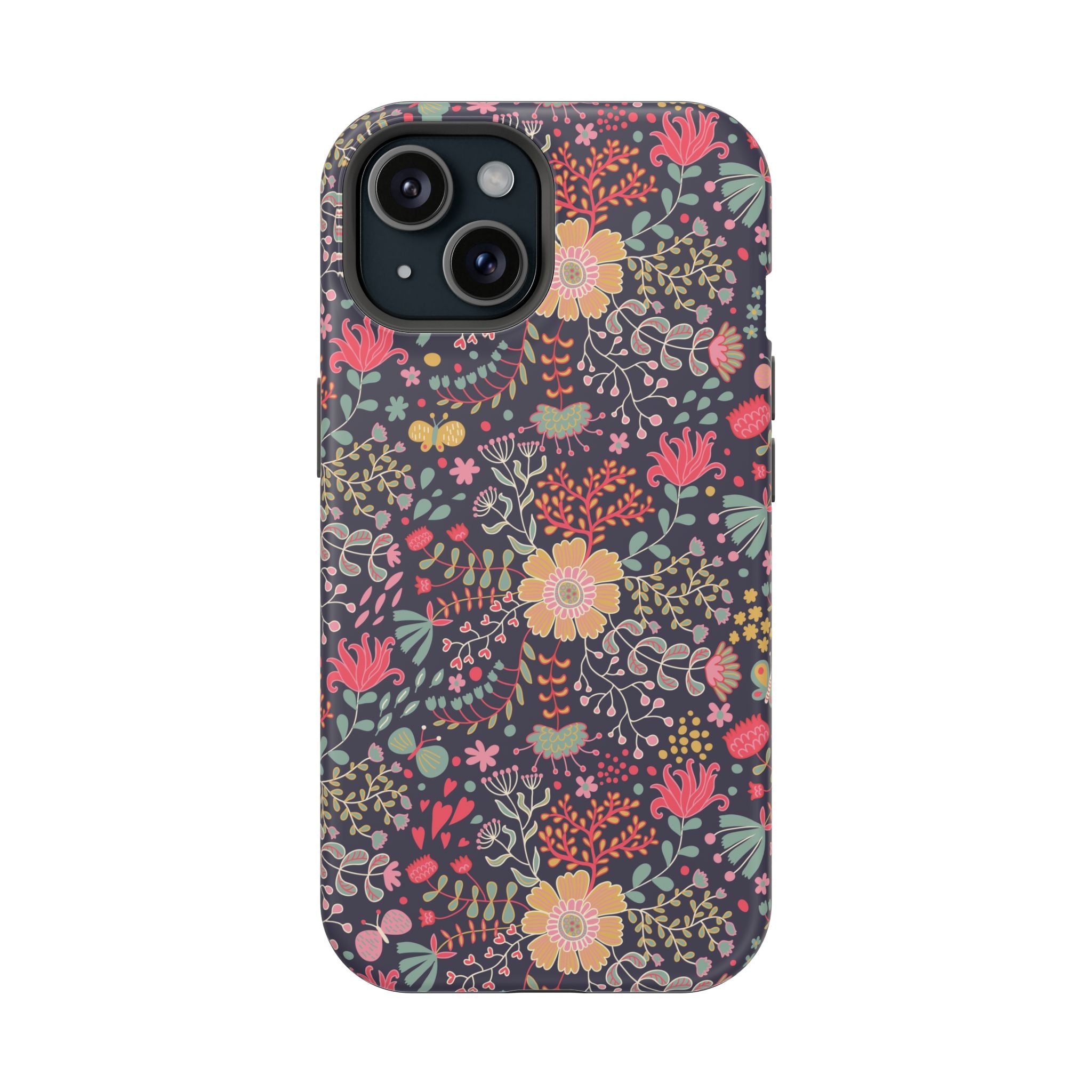 Floral Pattern Impact-Resistant Phone Case — Durable Protective Floral iPhone Cover