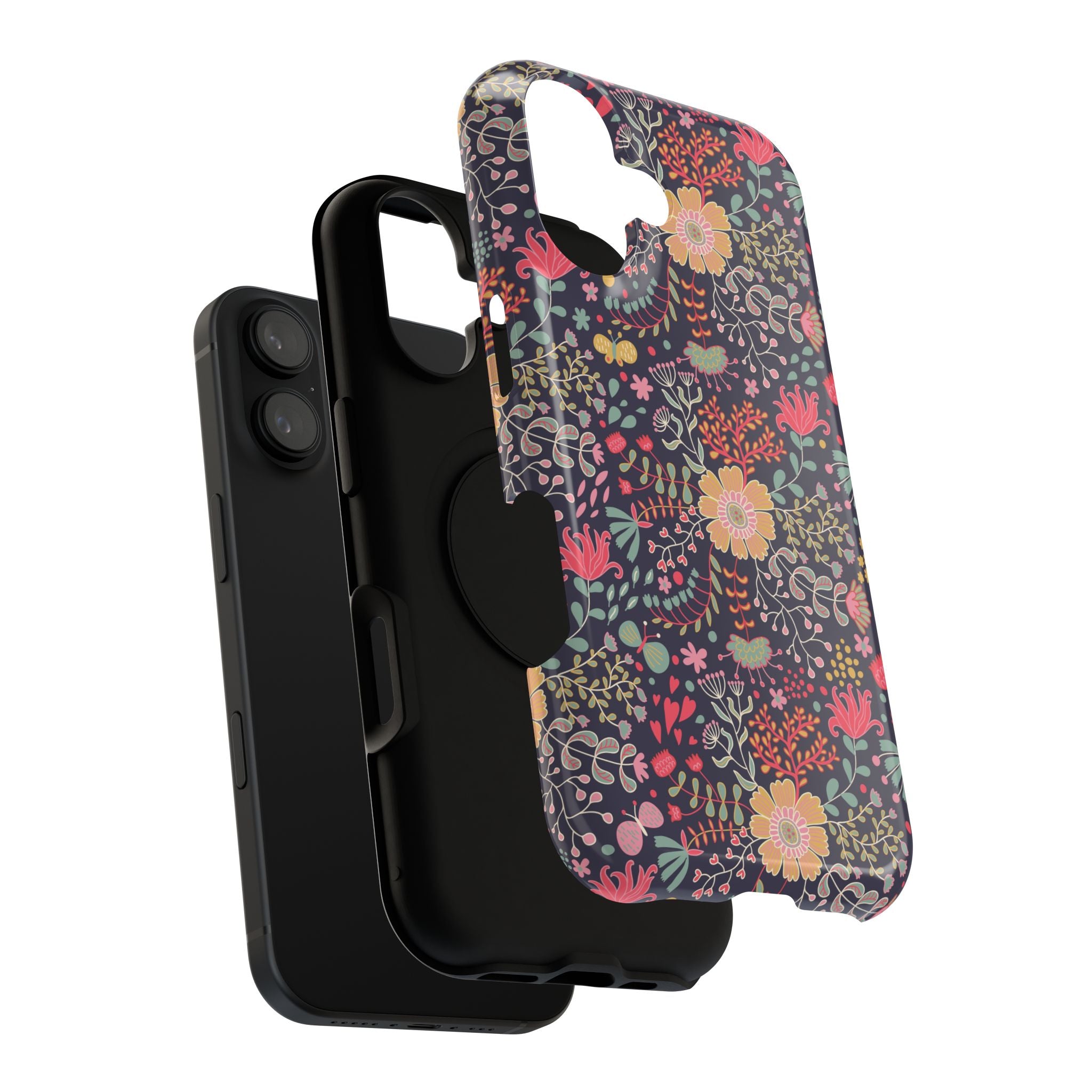 Floral Pattern Impact-Resistant Phone Case — Durable Protective Floral iPhone Cover