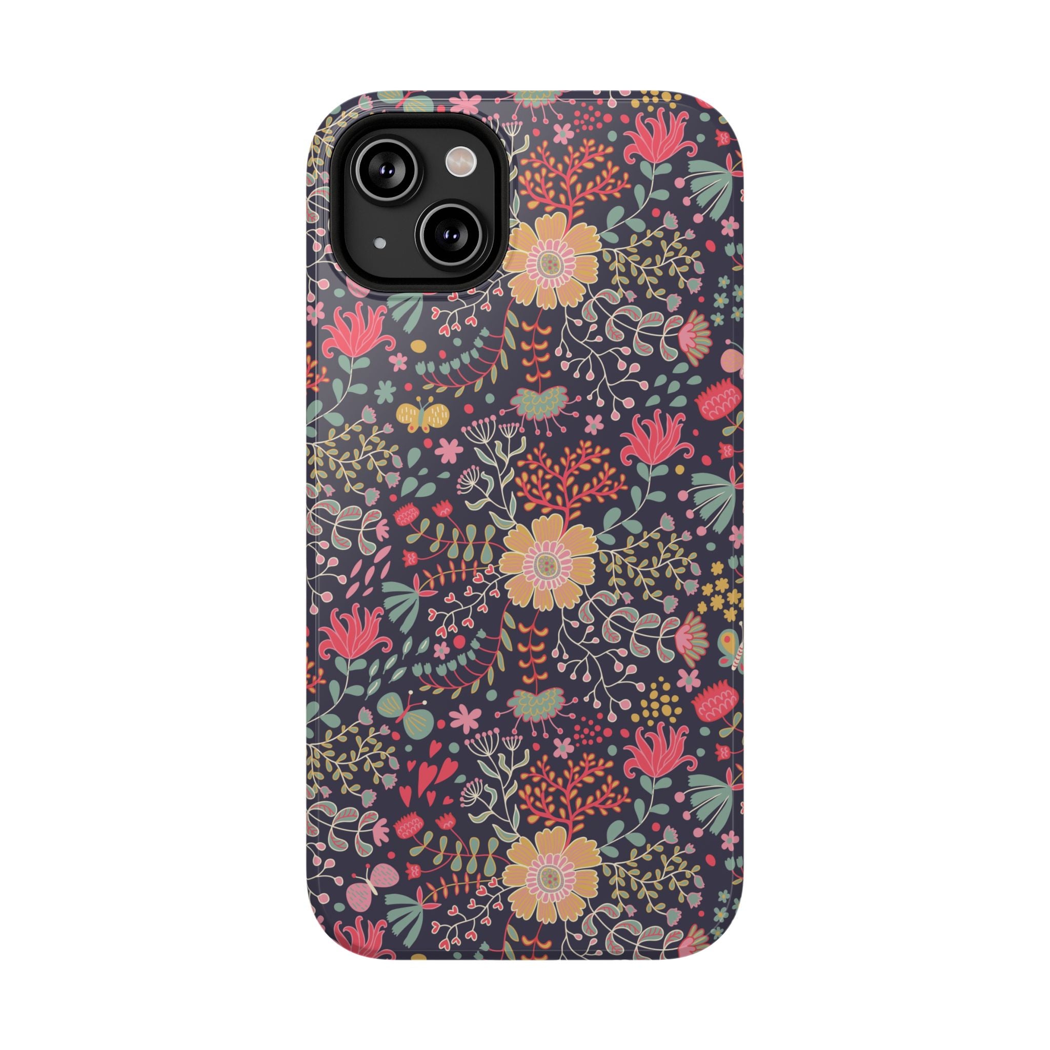 Floral Pattern Impact-Resistant Phone Case — Durable Protective Floral iPhone Cover
