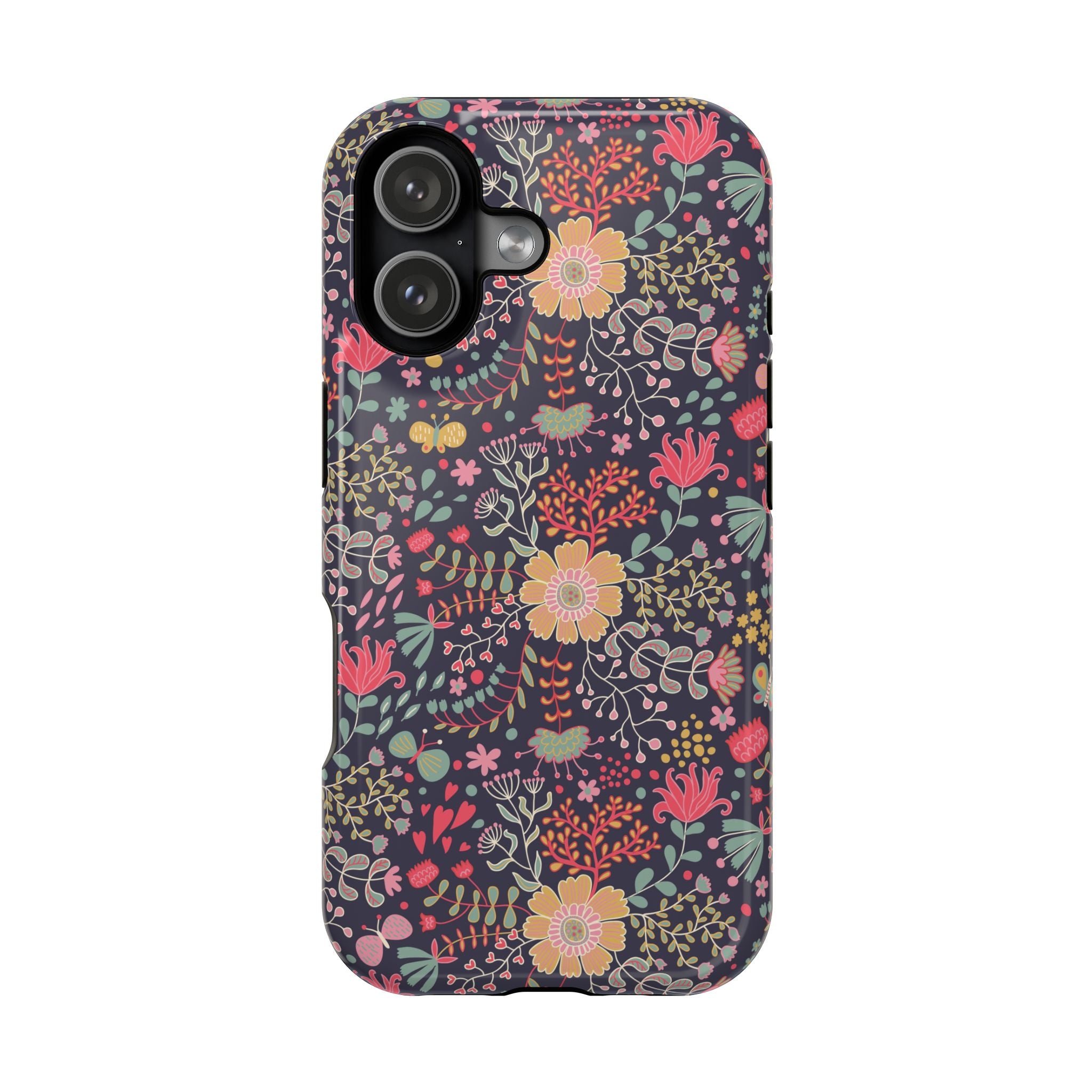 Floral Pattern Impact-Resistant Phone Case — Durable Protective Floral iPhone Cover