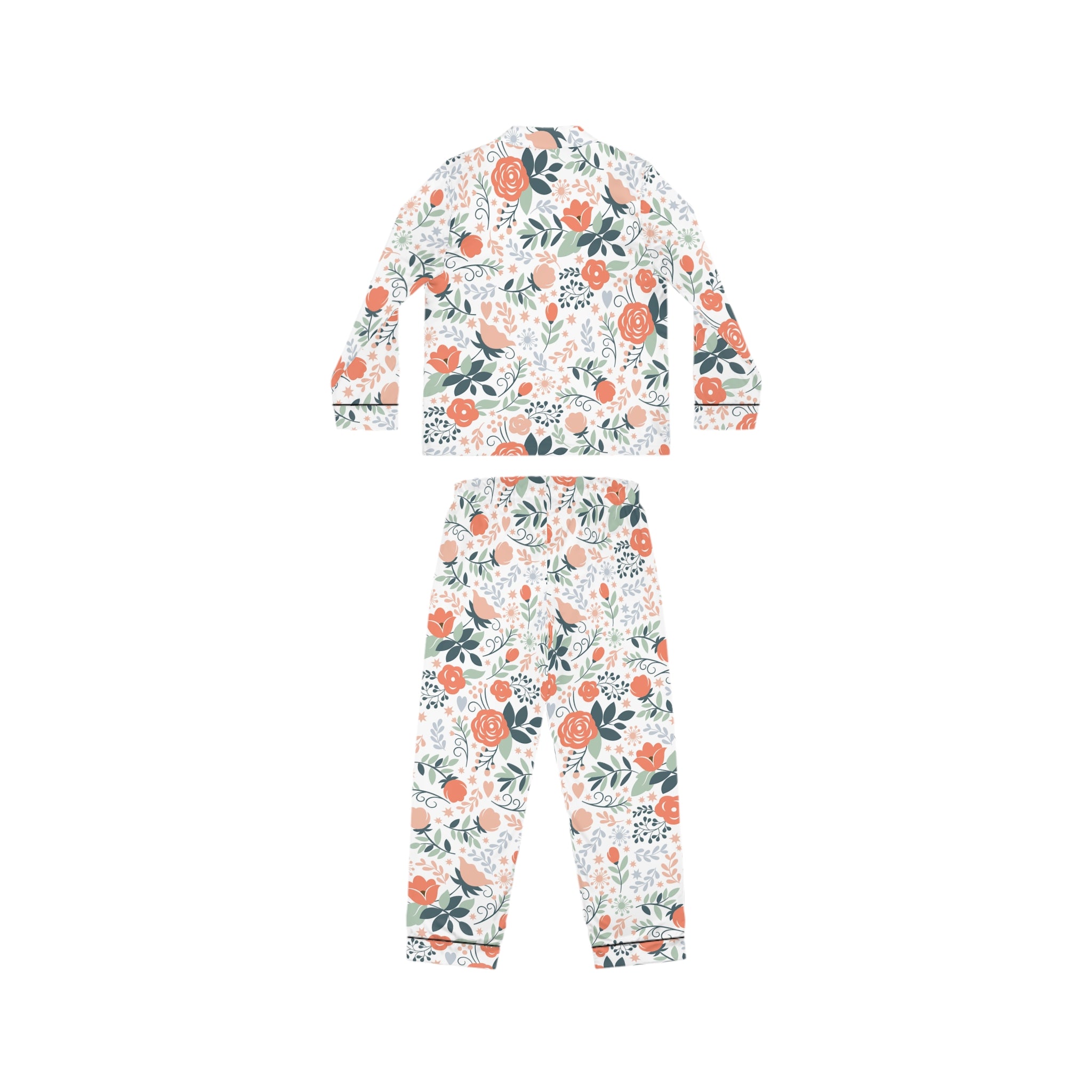 Floral Satin Pajama Set — Women’s Soft Floral Button-Up Sleepwear