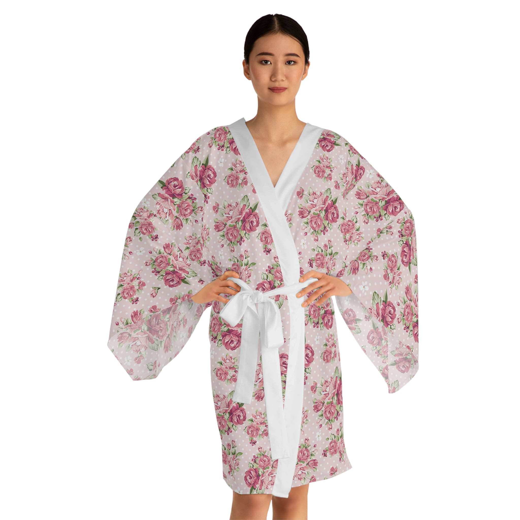 Floral Vintage Rose Kimono Robe