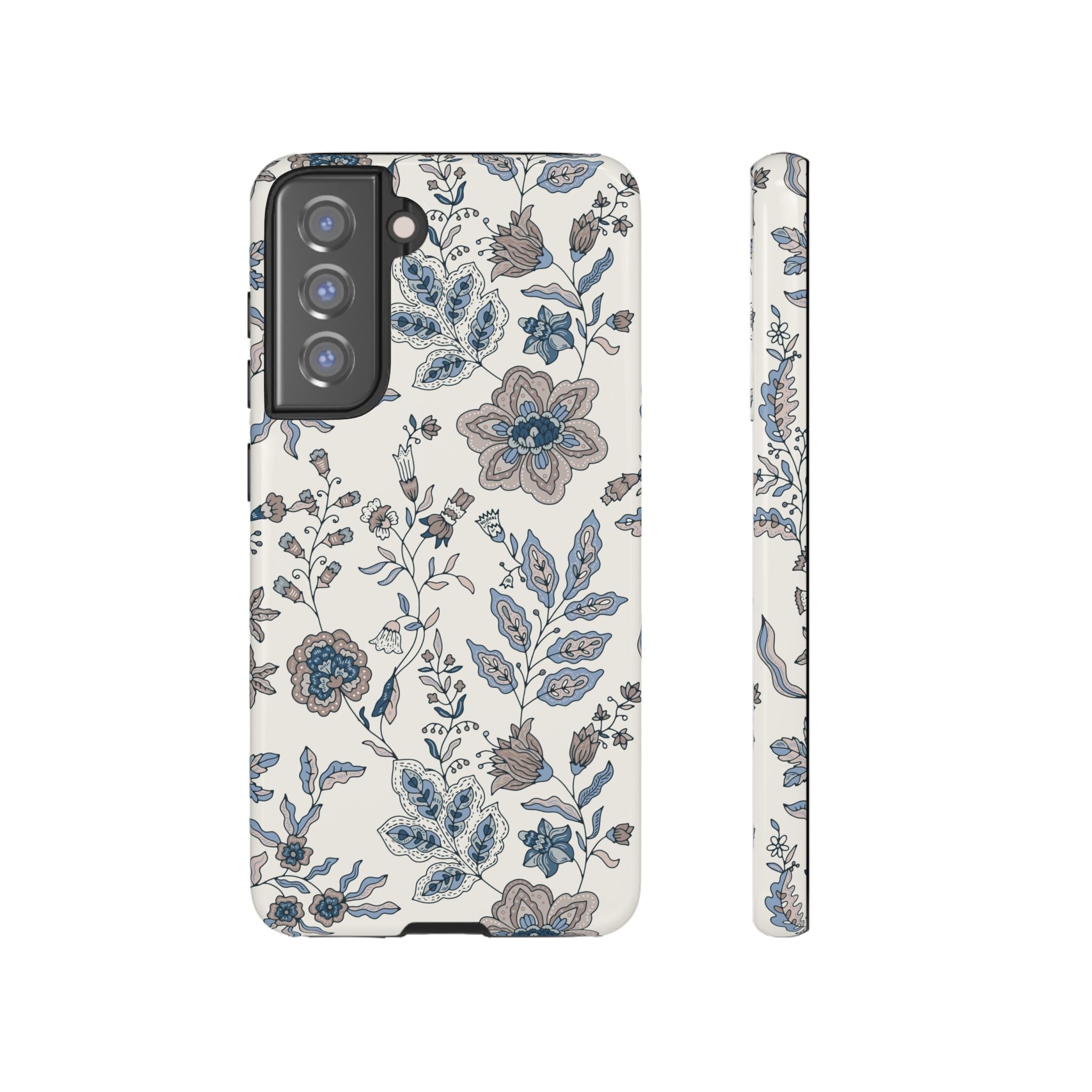 Floral Vintage Blue Tough Phone Case