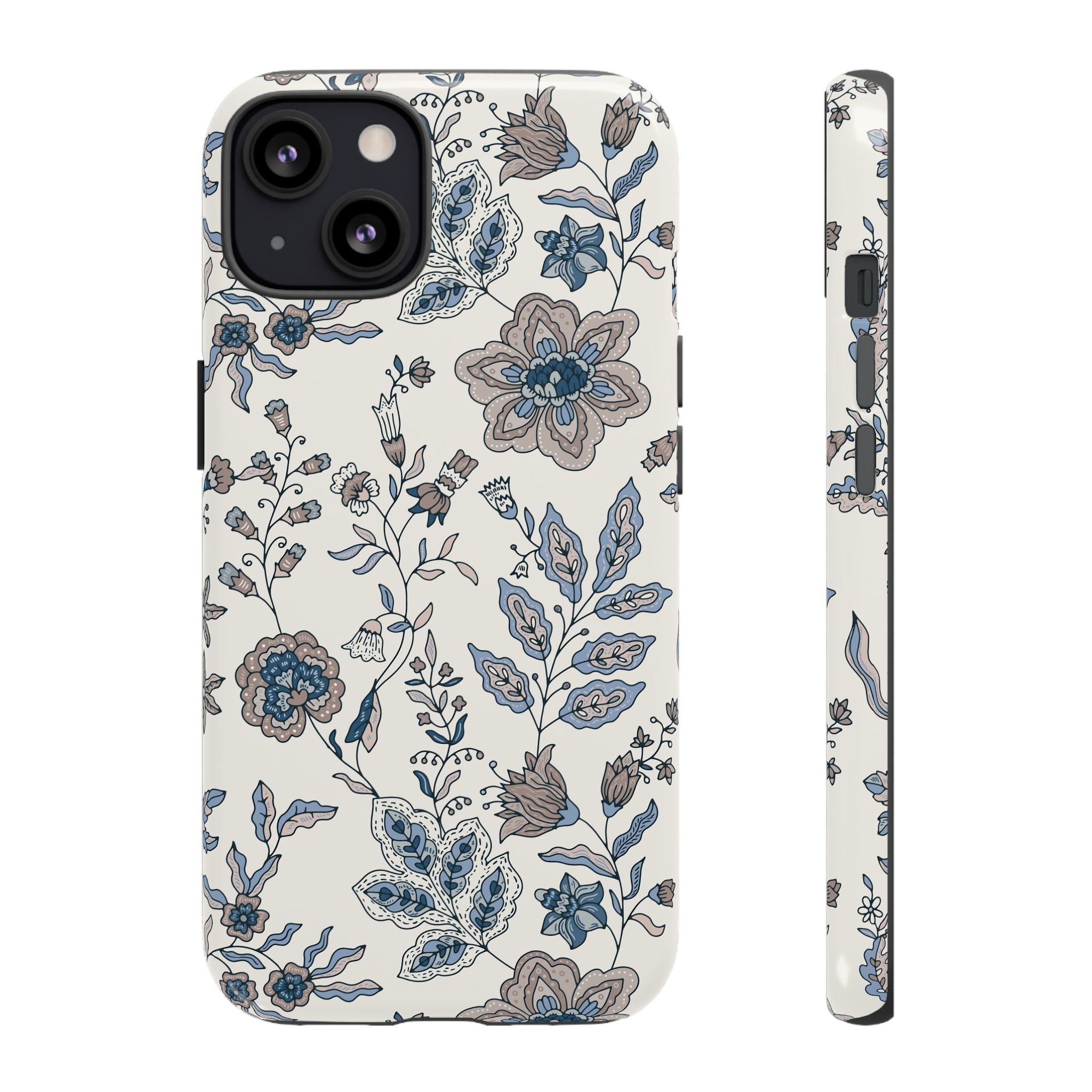 Floral Vintage Blue Tough Phone Case