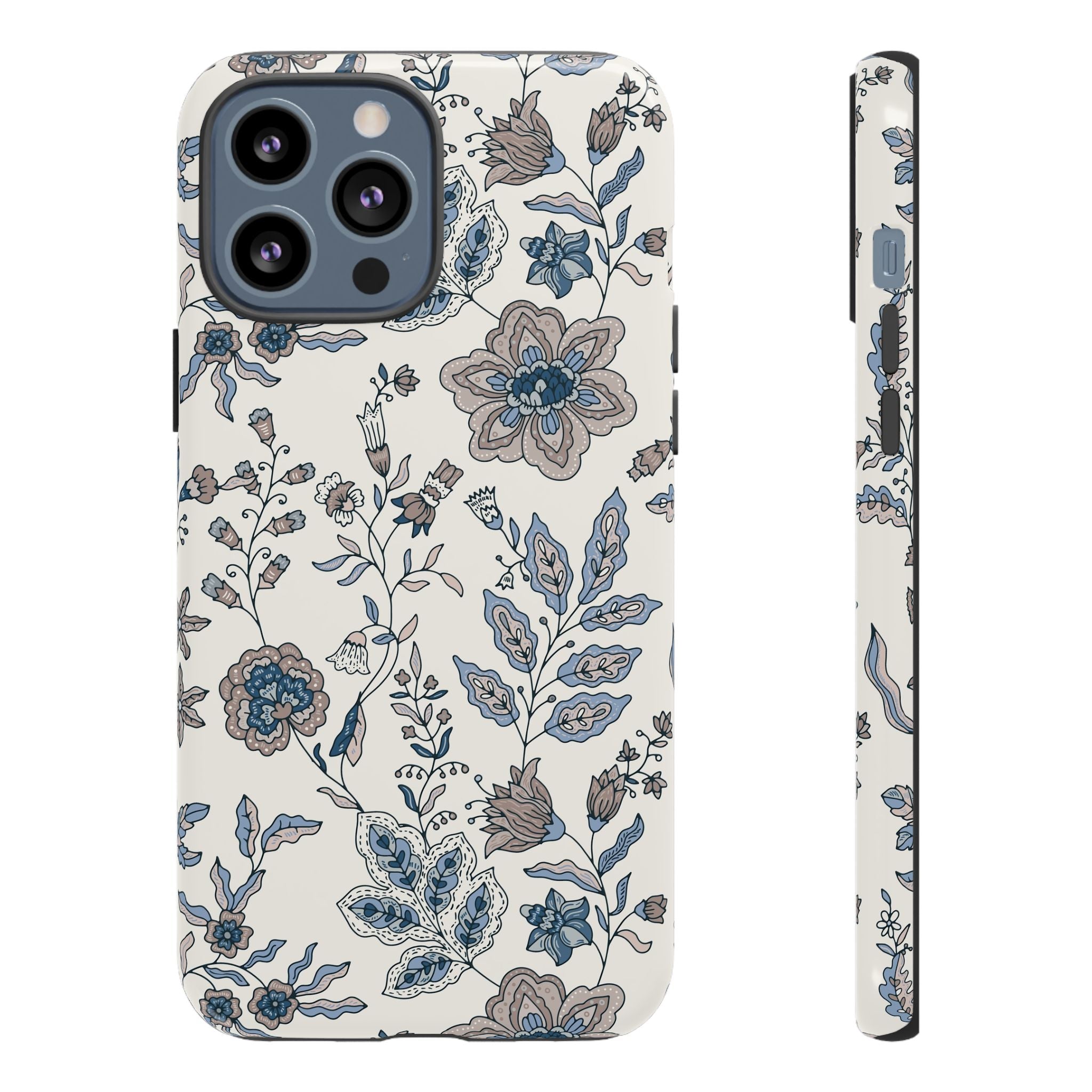 Floral Vintage Blue Tough Phone Case