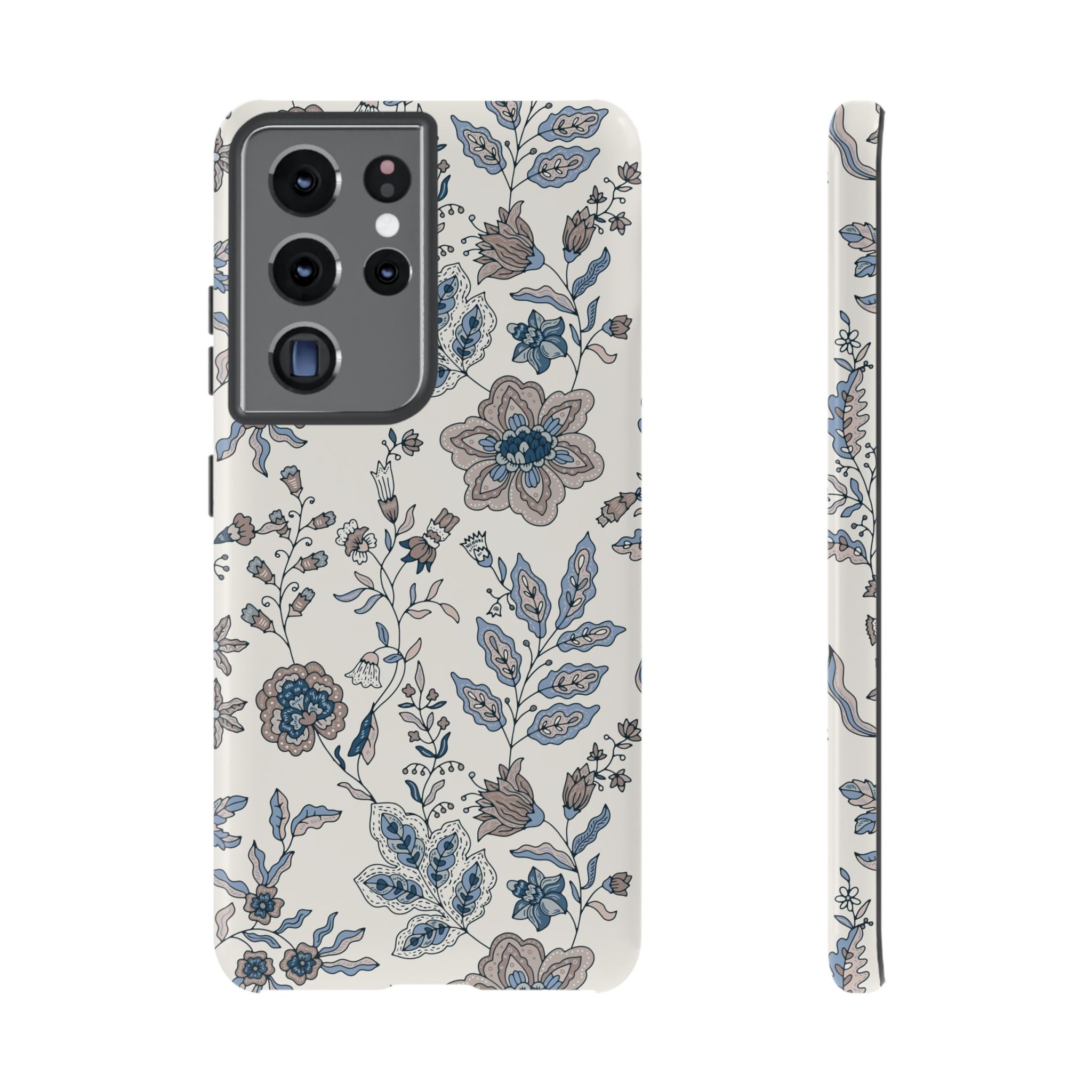 Floral Vintage Blue Tough Phone Case