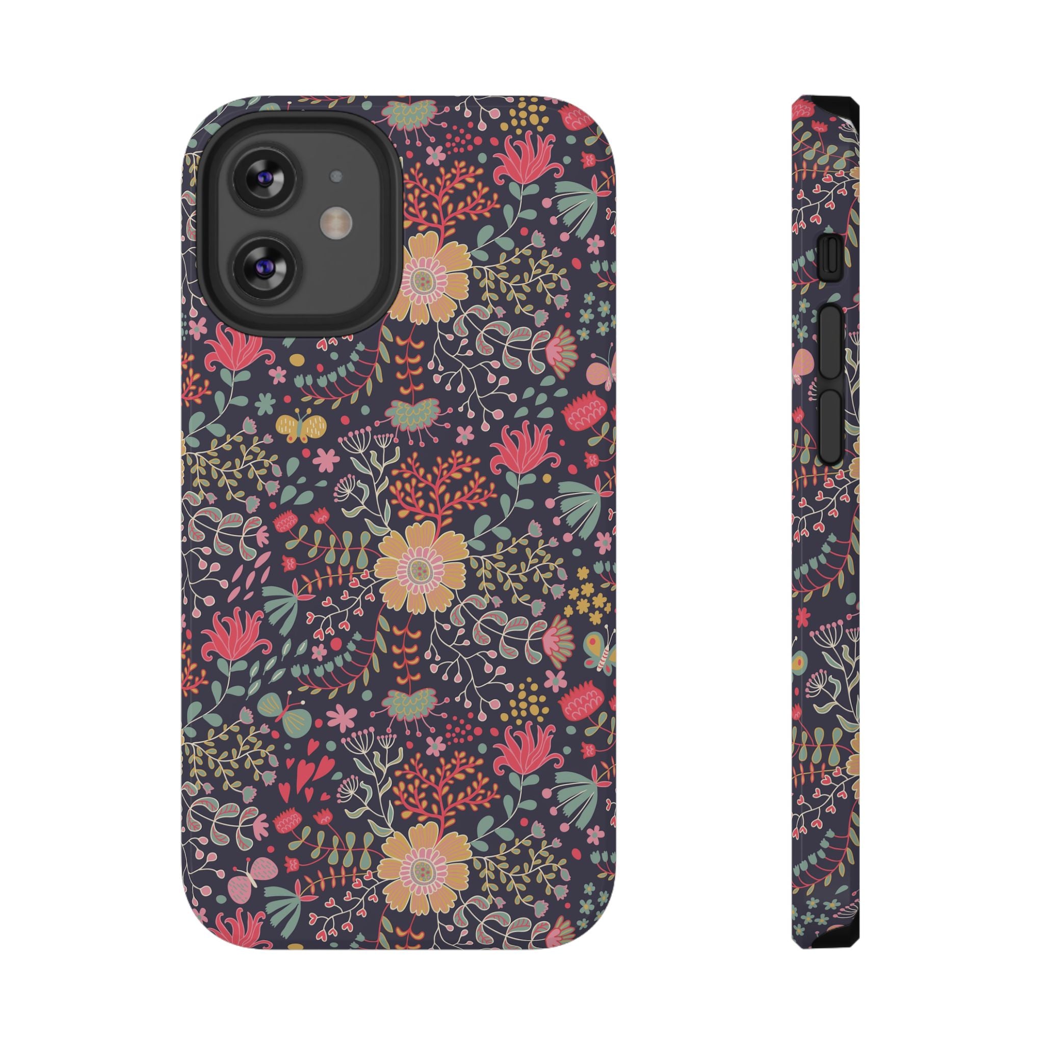 Floral Pattern Impact-Resistant Phone Case — Durable Protective Floral iPhone Cover