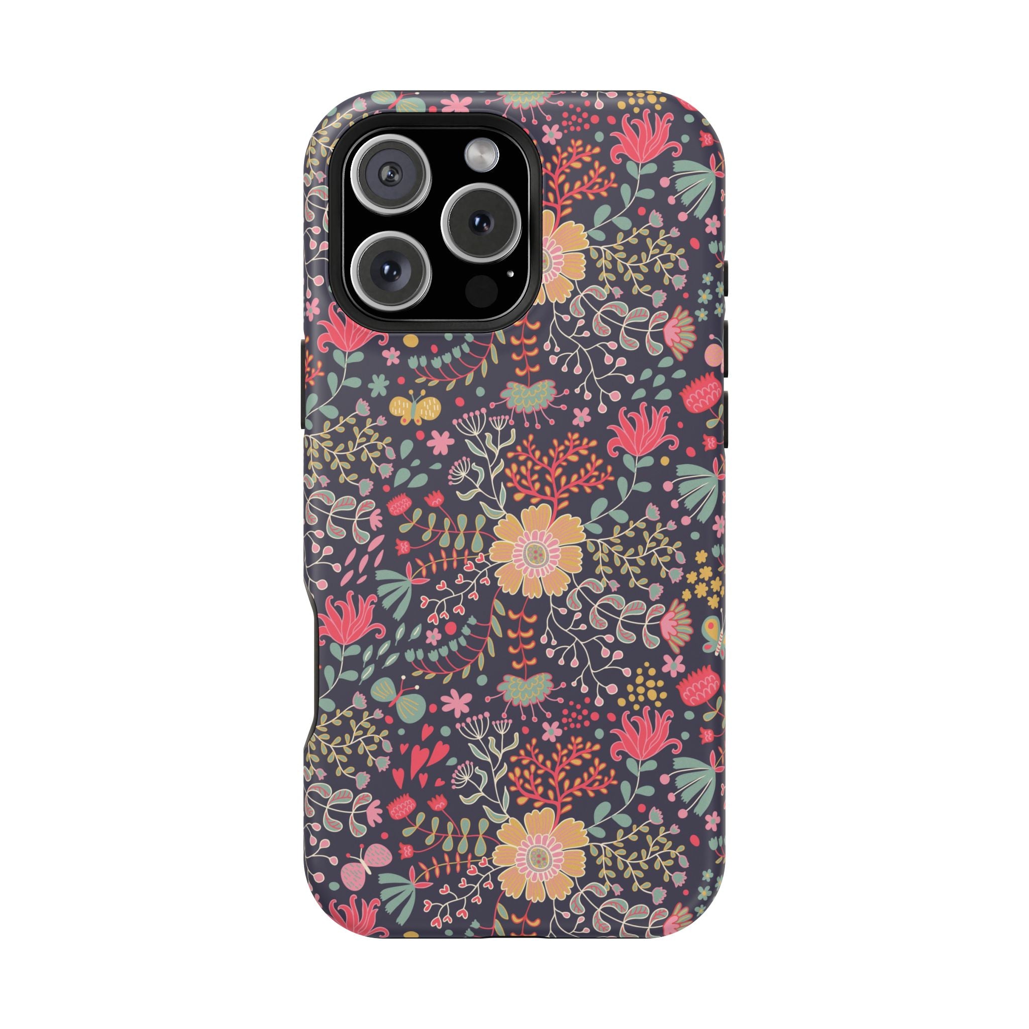 Floral Pattern Impact-Resistant Phone Case — Durable Protective Floral iPhone Cover