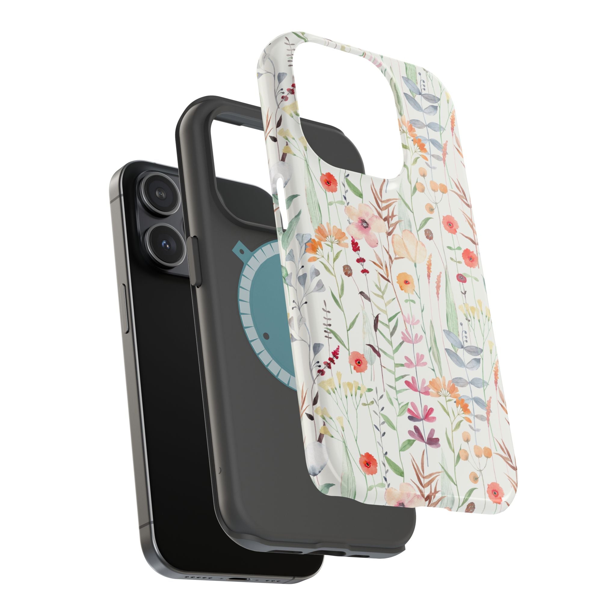 Floral Wildflower Magnetic Phone Case — Impact-Resistant iPhone Cover