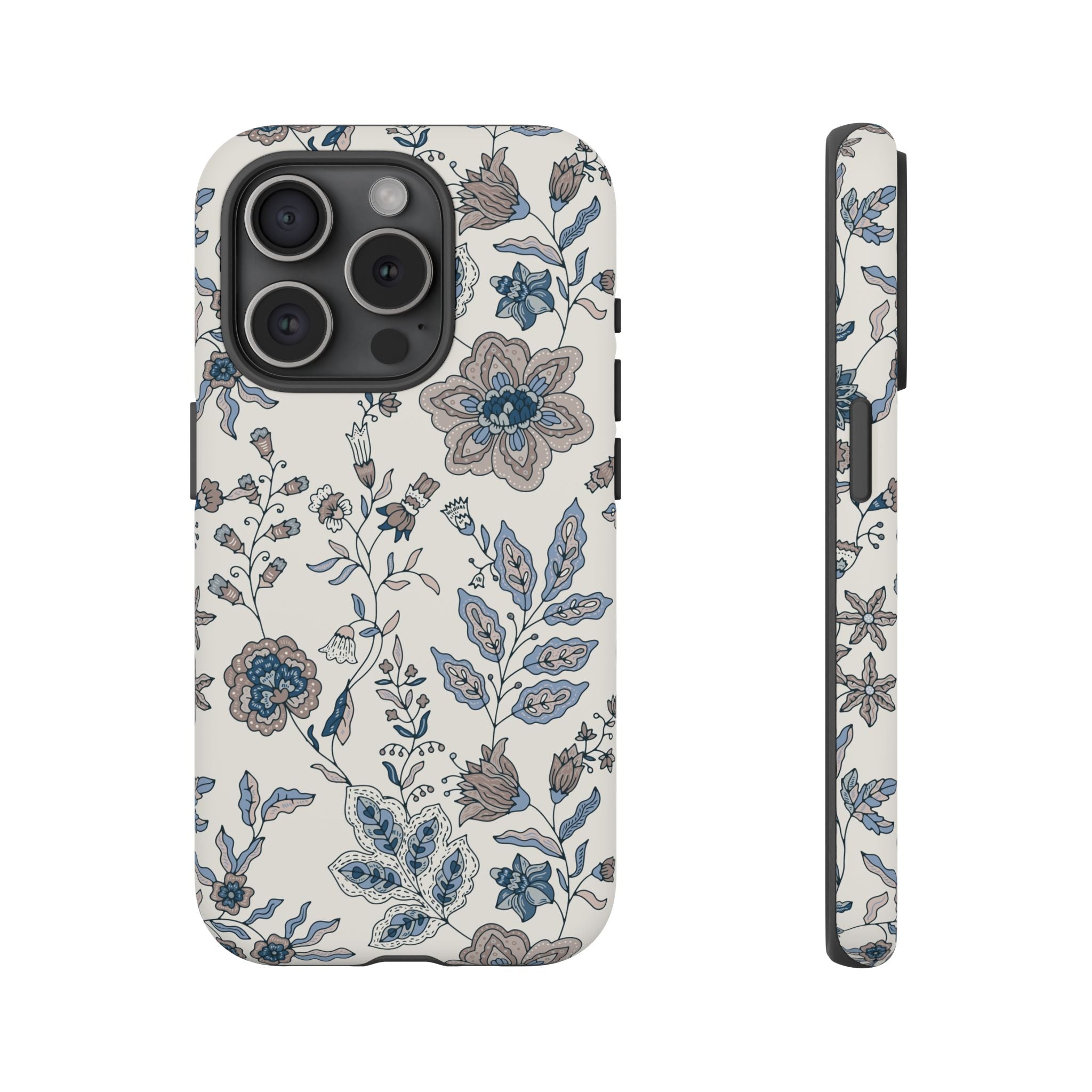 Floral Vintage Blue Tough Phone Case