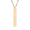 Engravable Vertical Bar Necklace — Personalized Stainless Steel Pendant (Silver or Rose Gold)