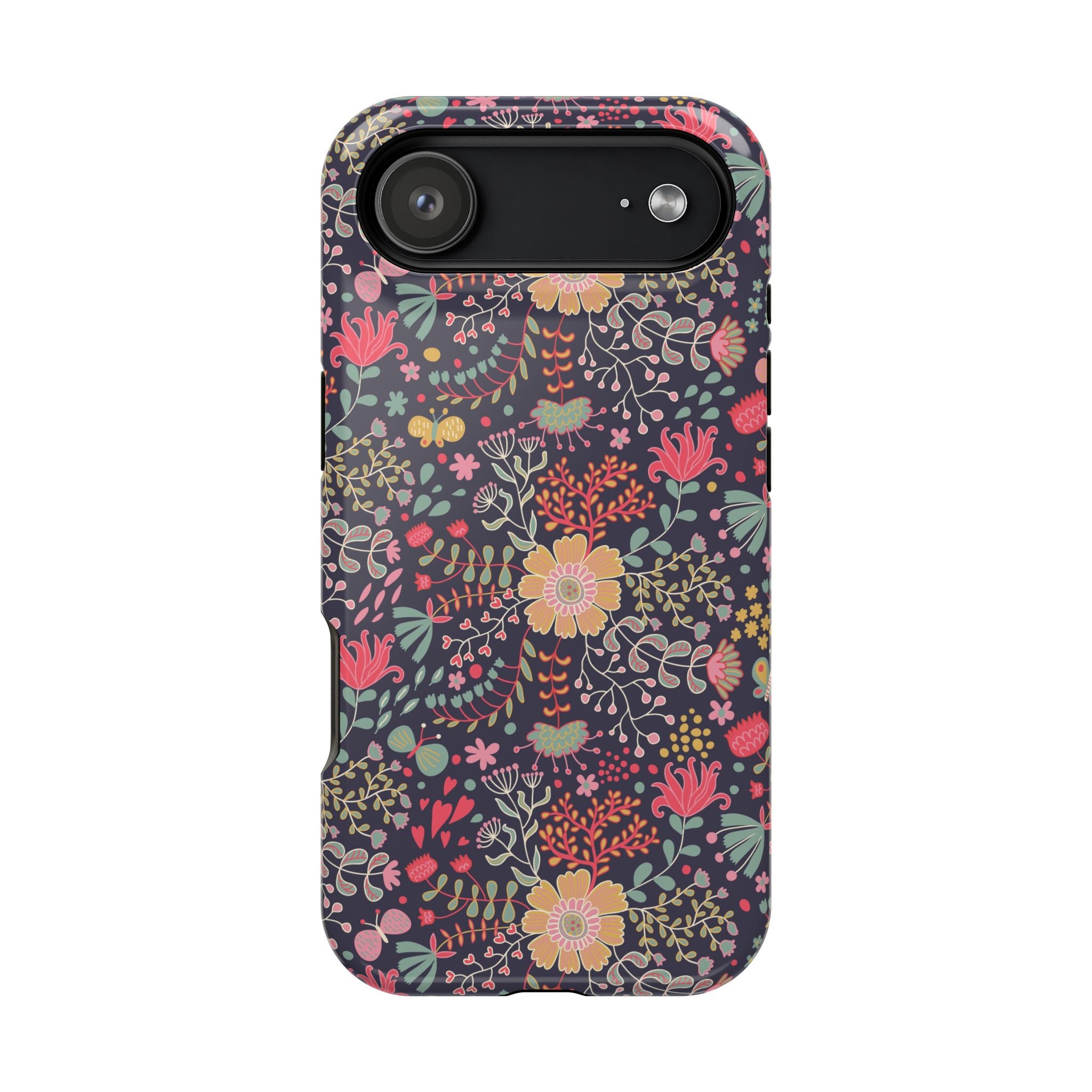 Floral Pattern Impact-Resistant Phone Case — Durable Protective Floral iPhone Cover