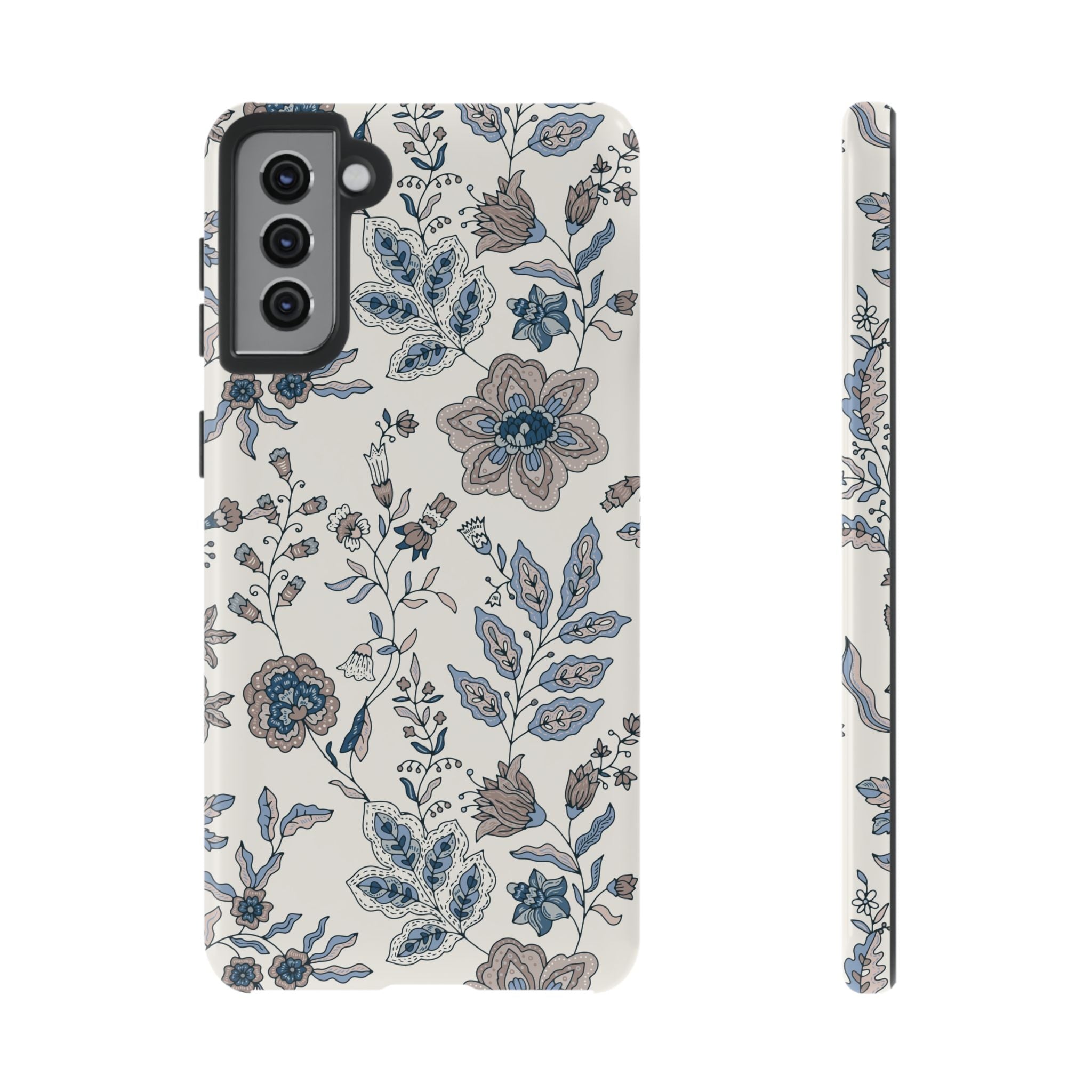 Floral Vintage Blue Tough Phone Case