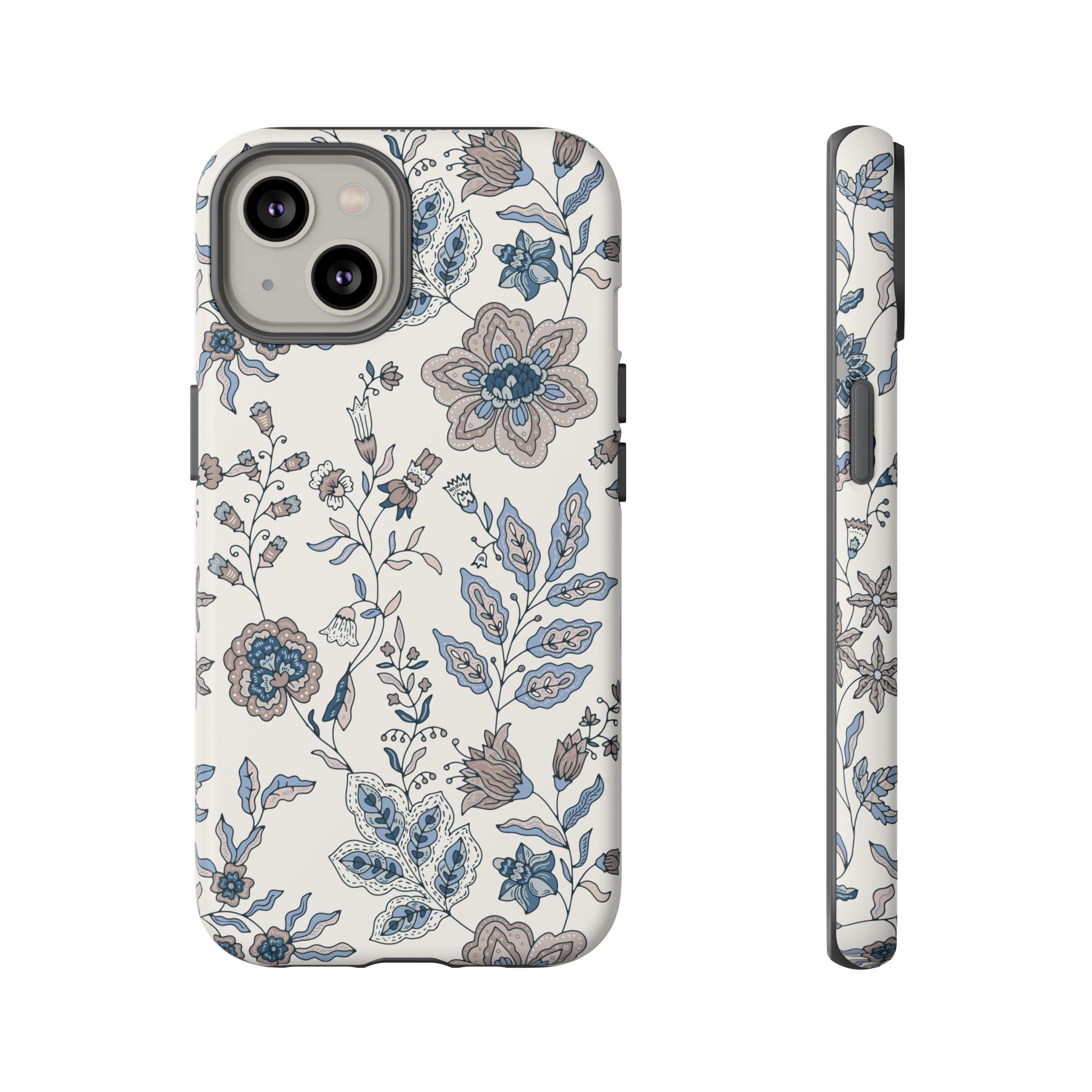 Floral Vintage Blue Tough Phone Case
