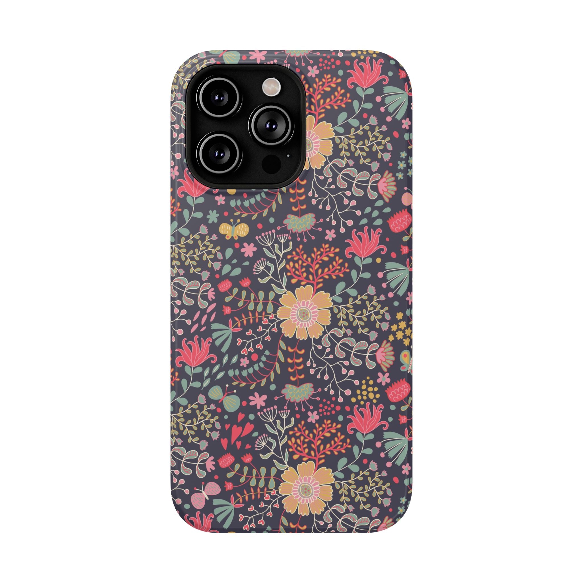 Floral Pattern Impact-Resistant Phone Case — Durable Protective Floral iPhone Cover
