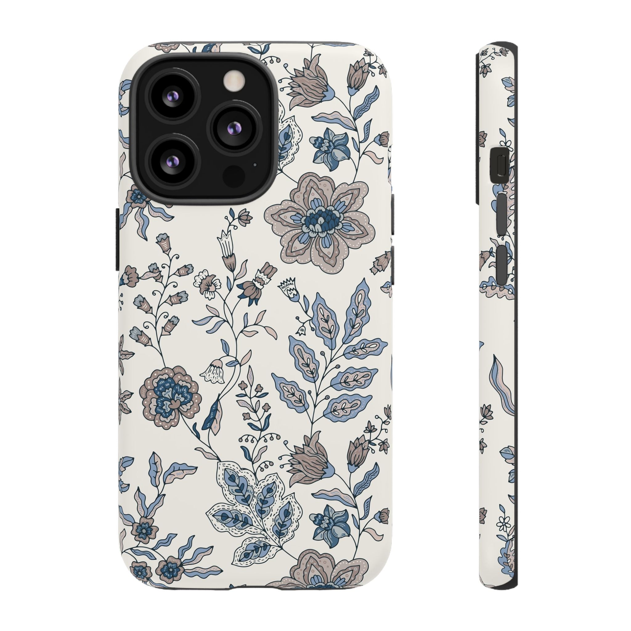 Floral Vintage Blue Tough Phone Case