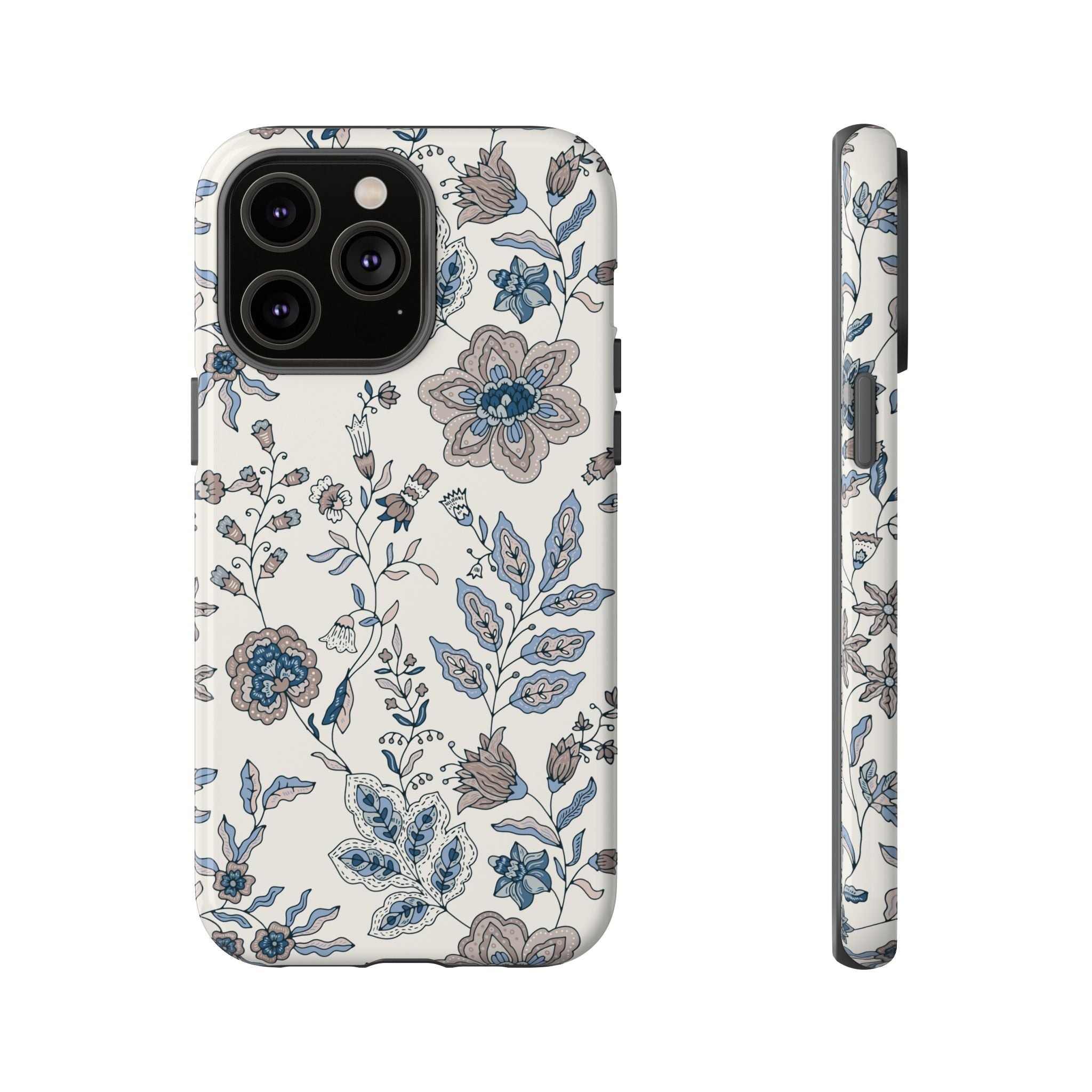 Floral Vintage Blue Tough Phone Case