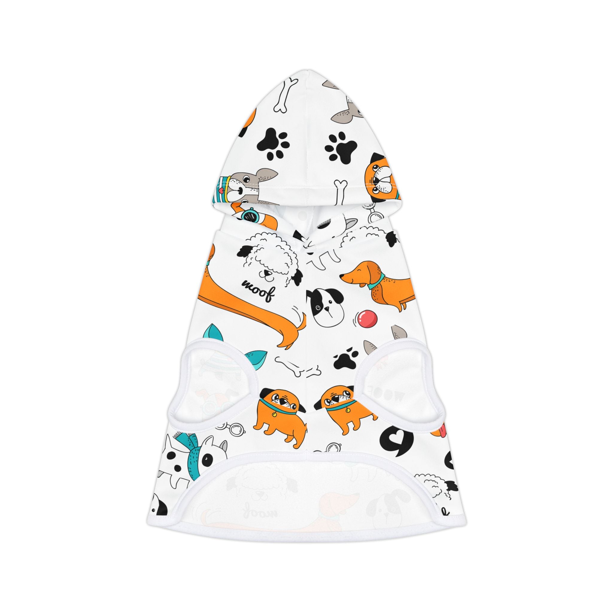 Dog Pattern Pet Hoodie — Cute Cartoon Puppies Print Warm Puppy Hoodie