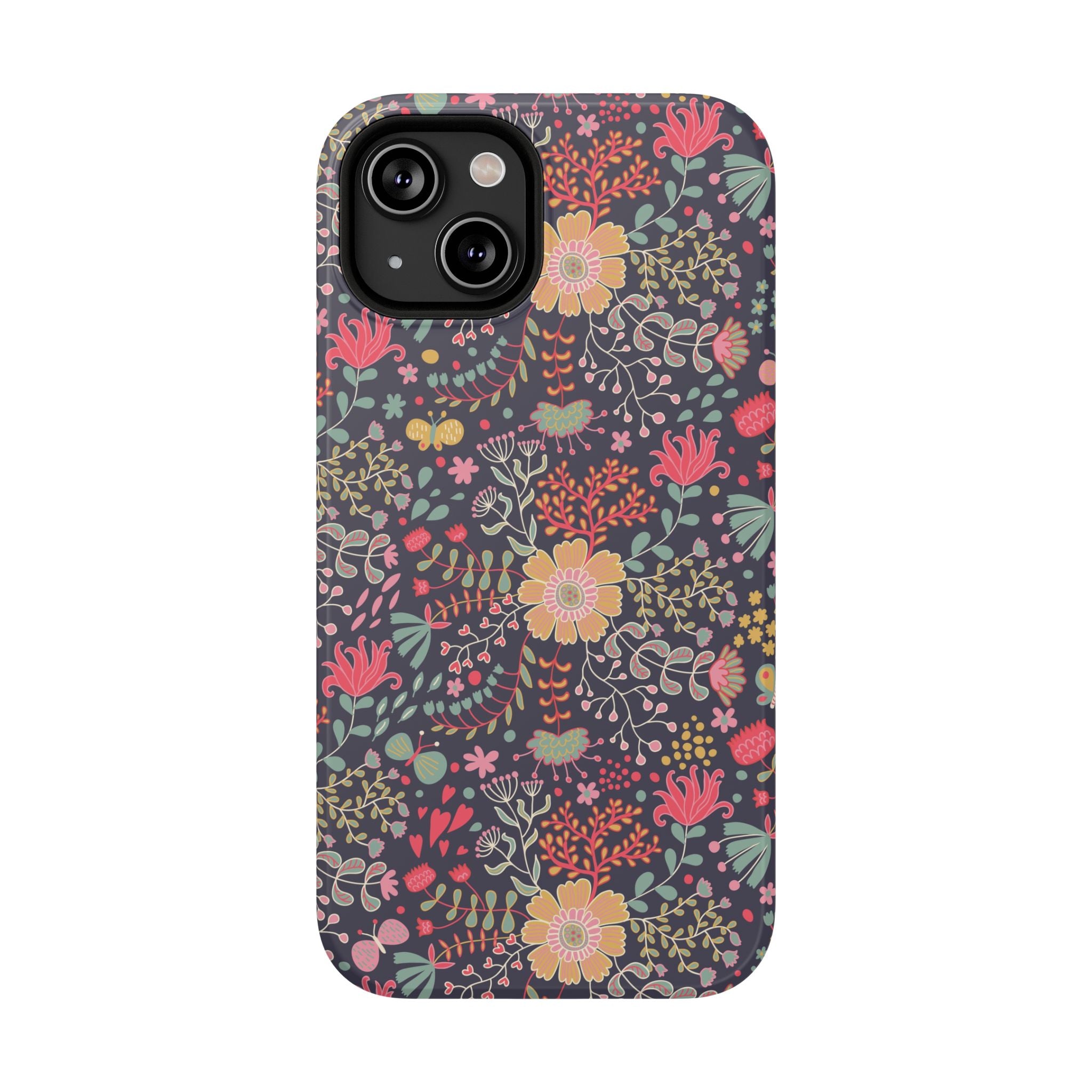 Floral Pattern Impact-Resistant Phone Case — Durable Protective Floral iPhone Cover