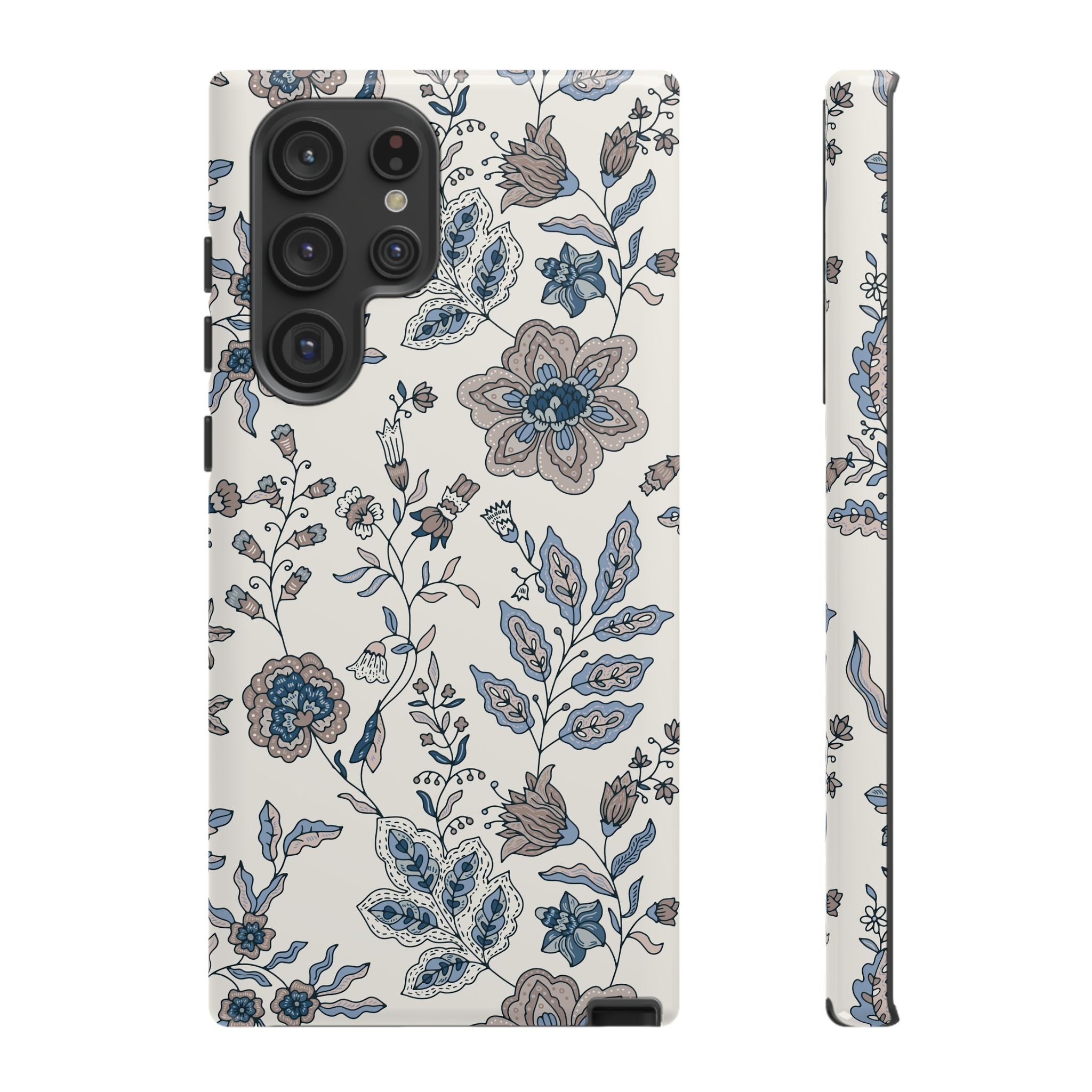 Floral Vintage Blue Tough Phone Case