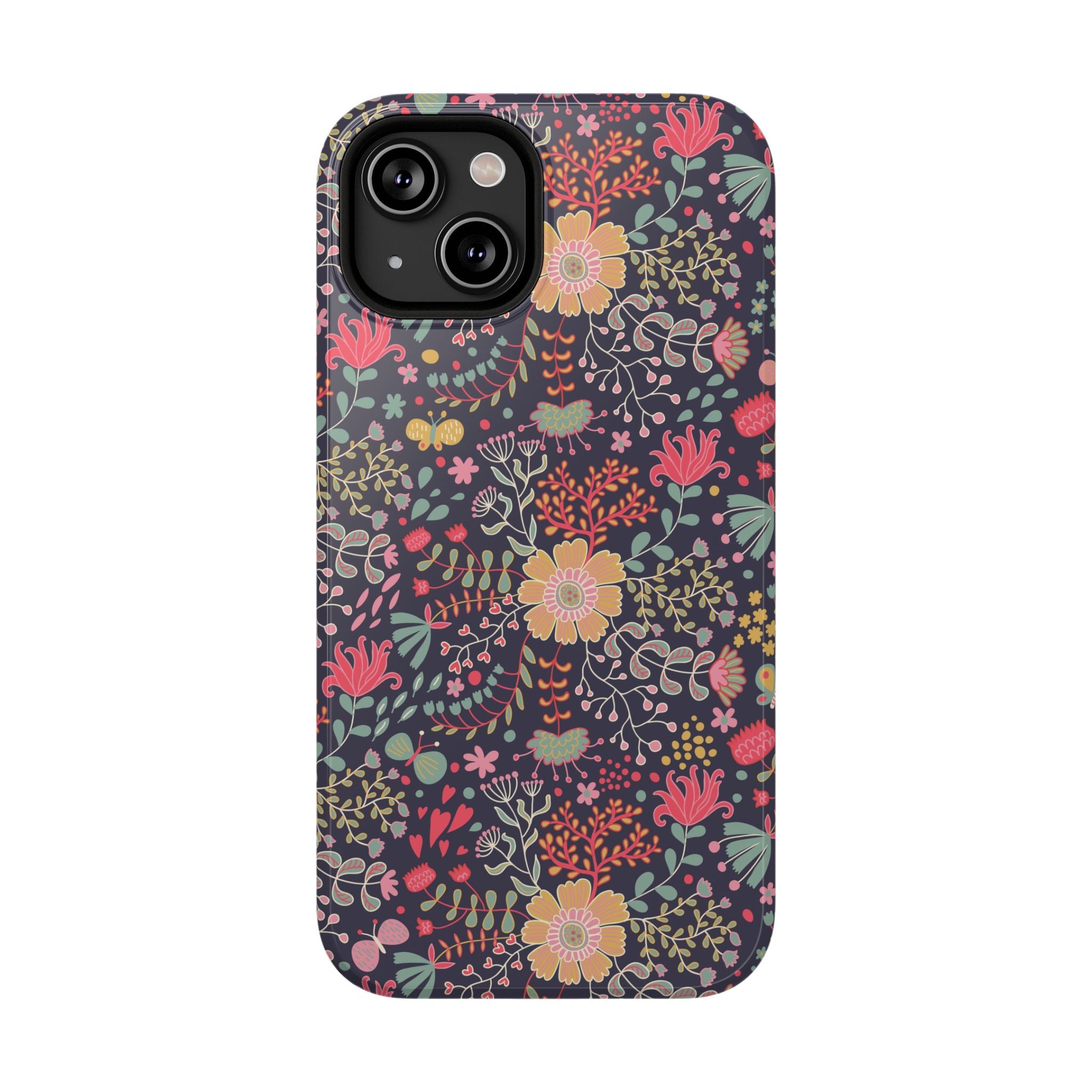 Floral Pattern Impact-Resistant Phone Case — Durable Protective Floral iPhone Cover