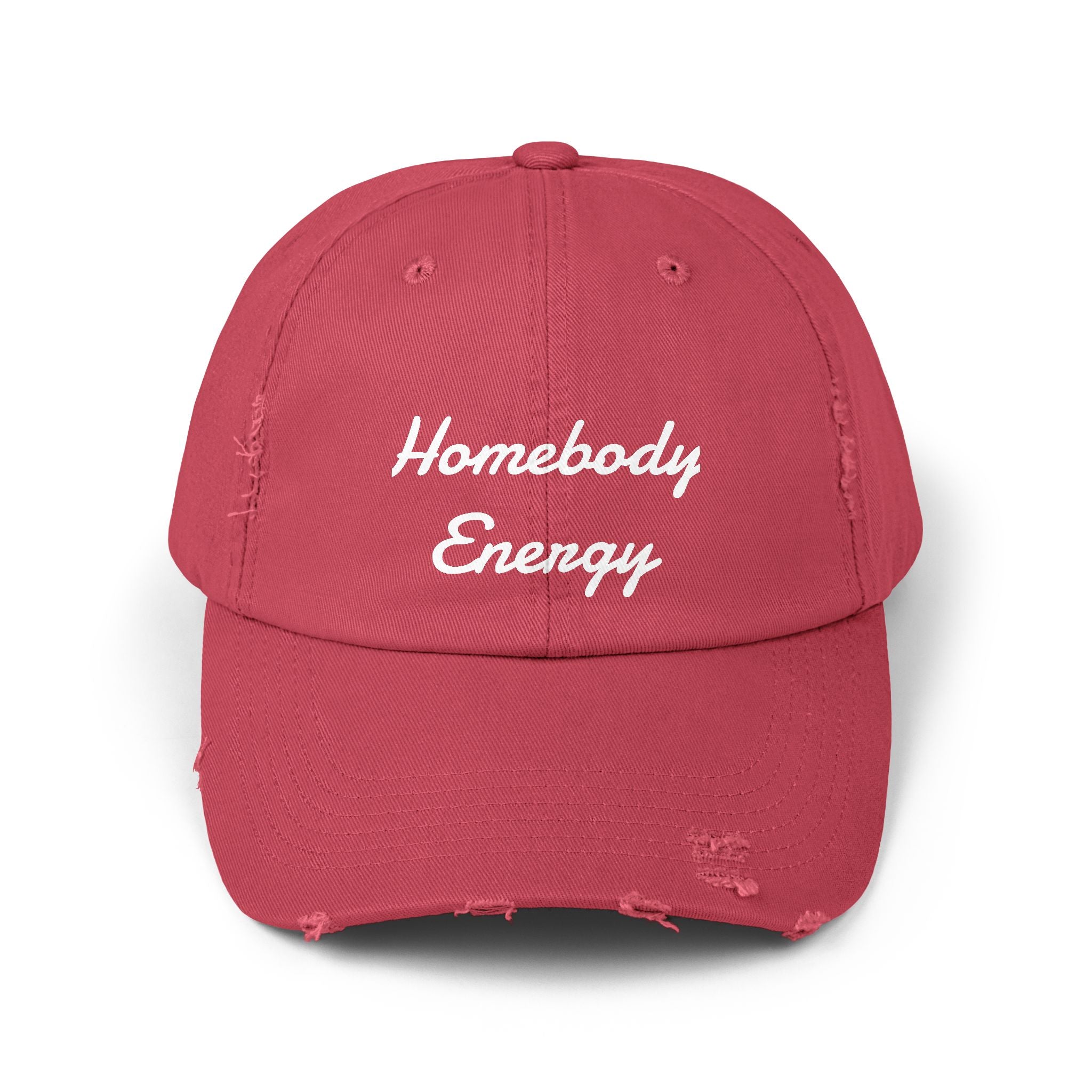 Homebody Energy Distressed Cap — Cozy Casual Baseball Hat