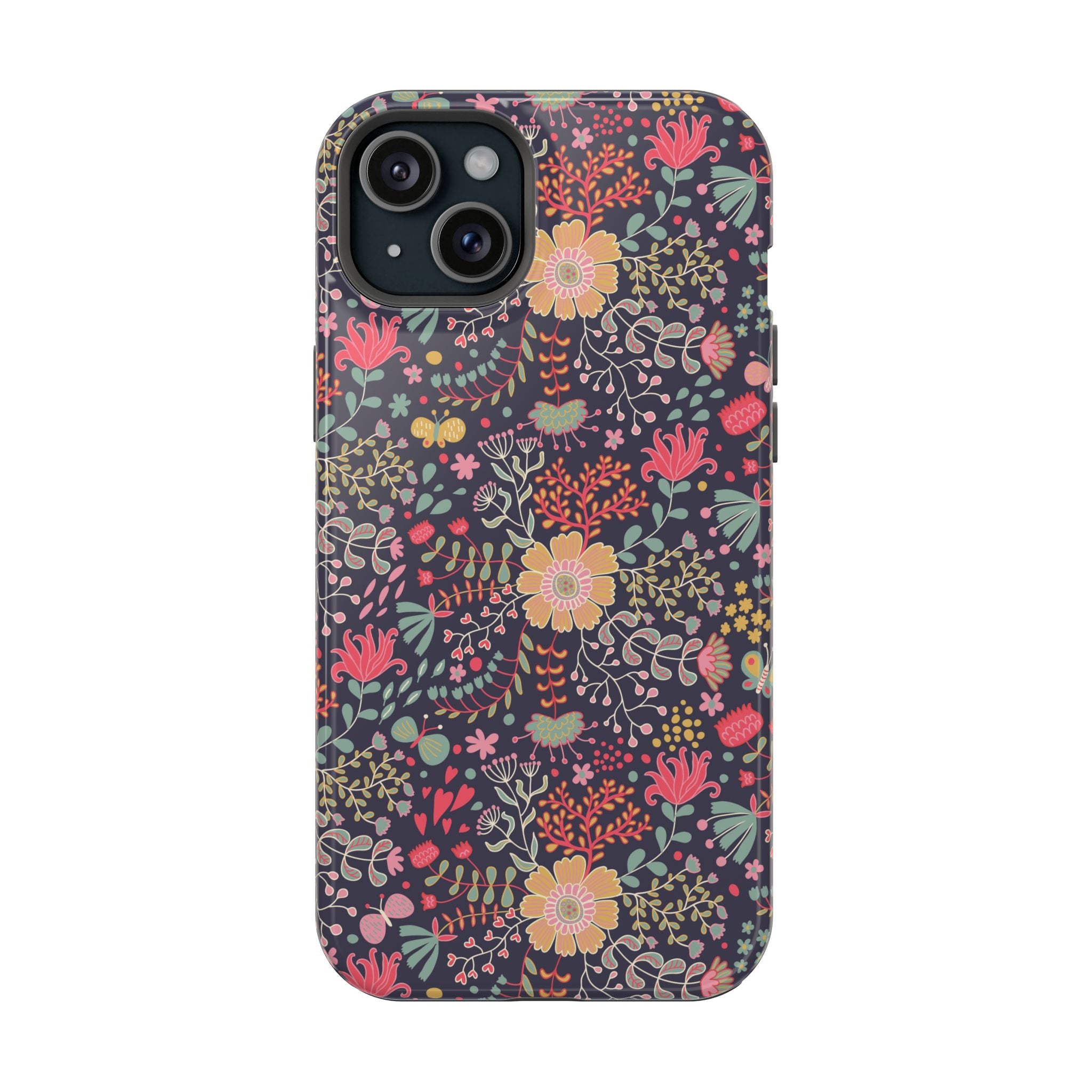 Floral Pattern Impact-Resistant Phone Case — Durable Protective Floral iPhone Cover