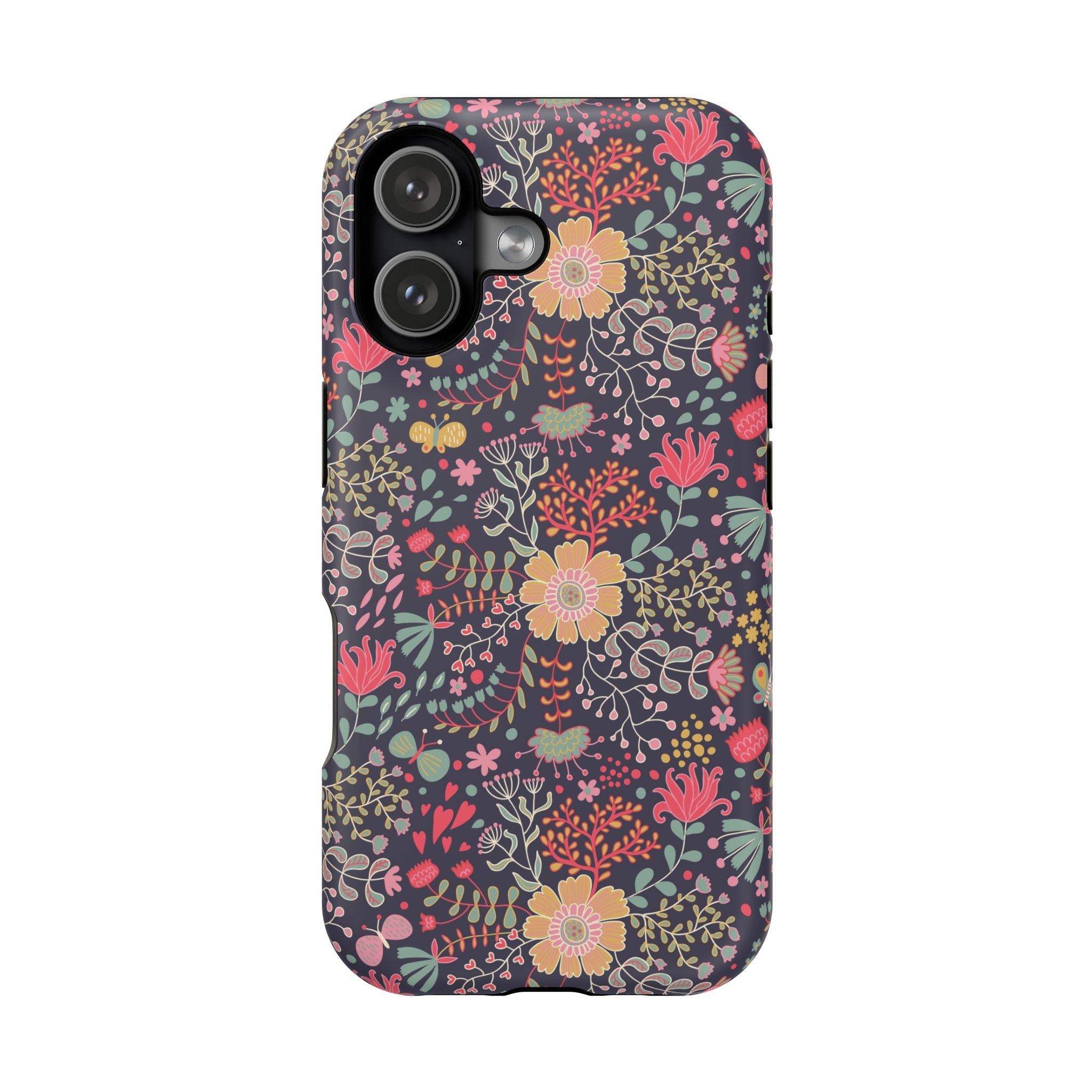 Floral Pattern Impact-Resistant Phone Case — Durable Protective Floral iPhone Cover