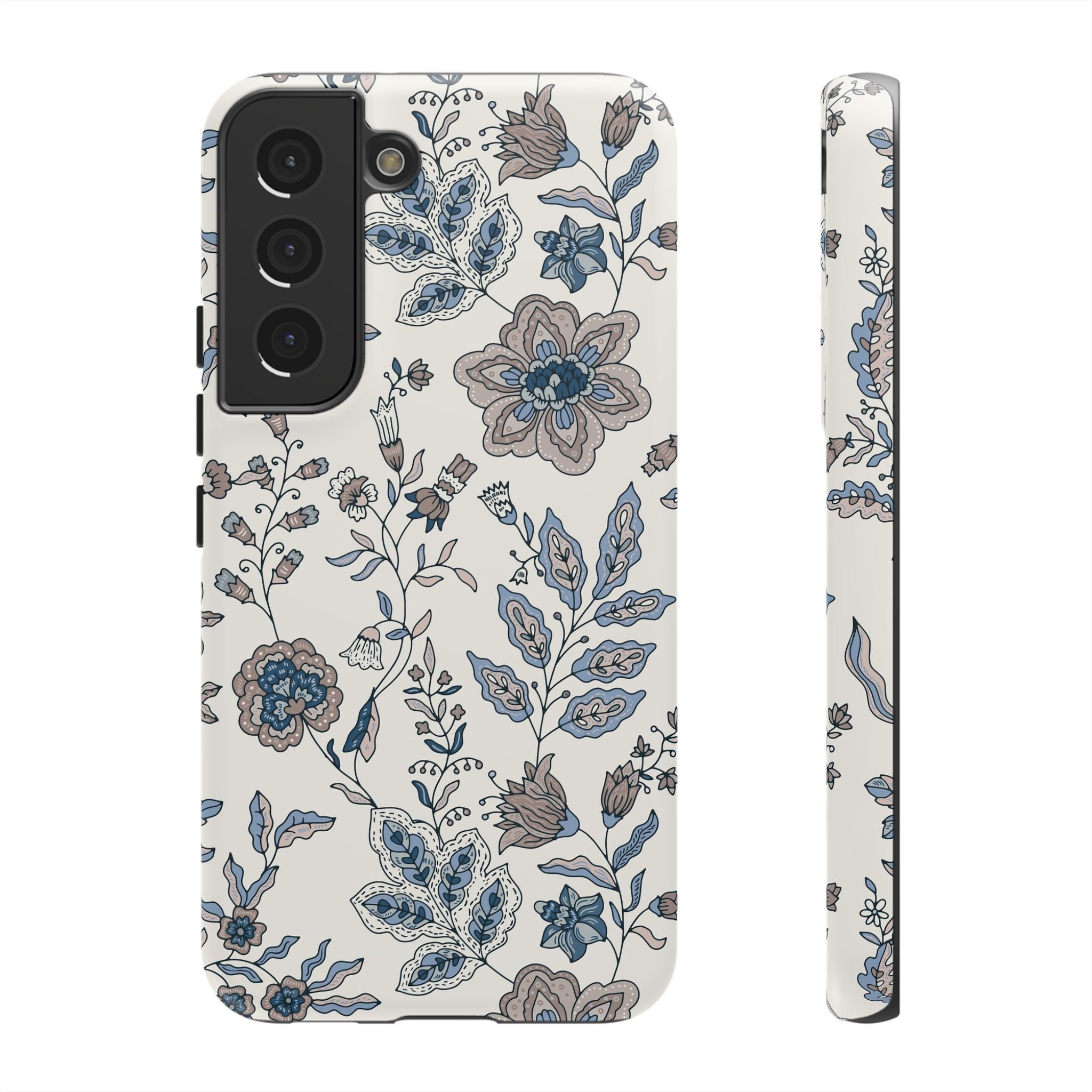 Floral Vintage Blue Tough Phone Case