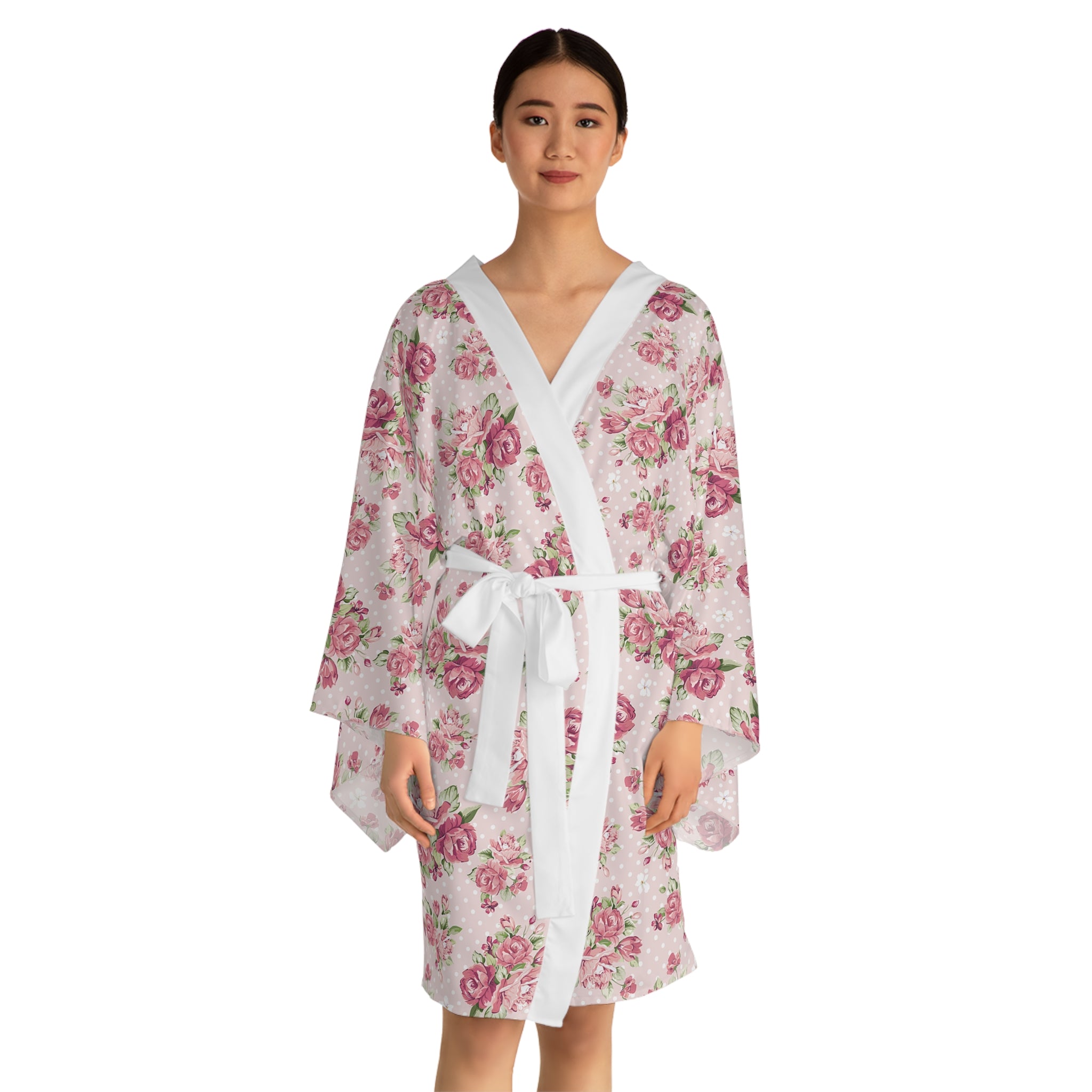 Floral Vintage Rose Kimono Robe