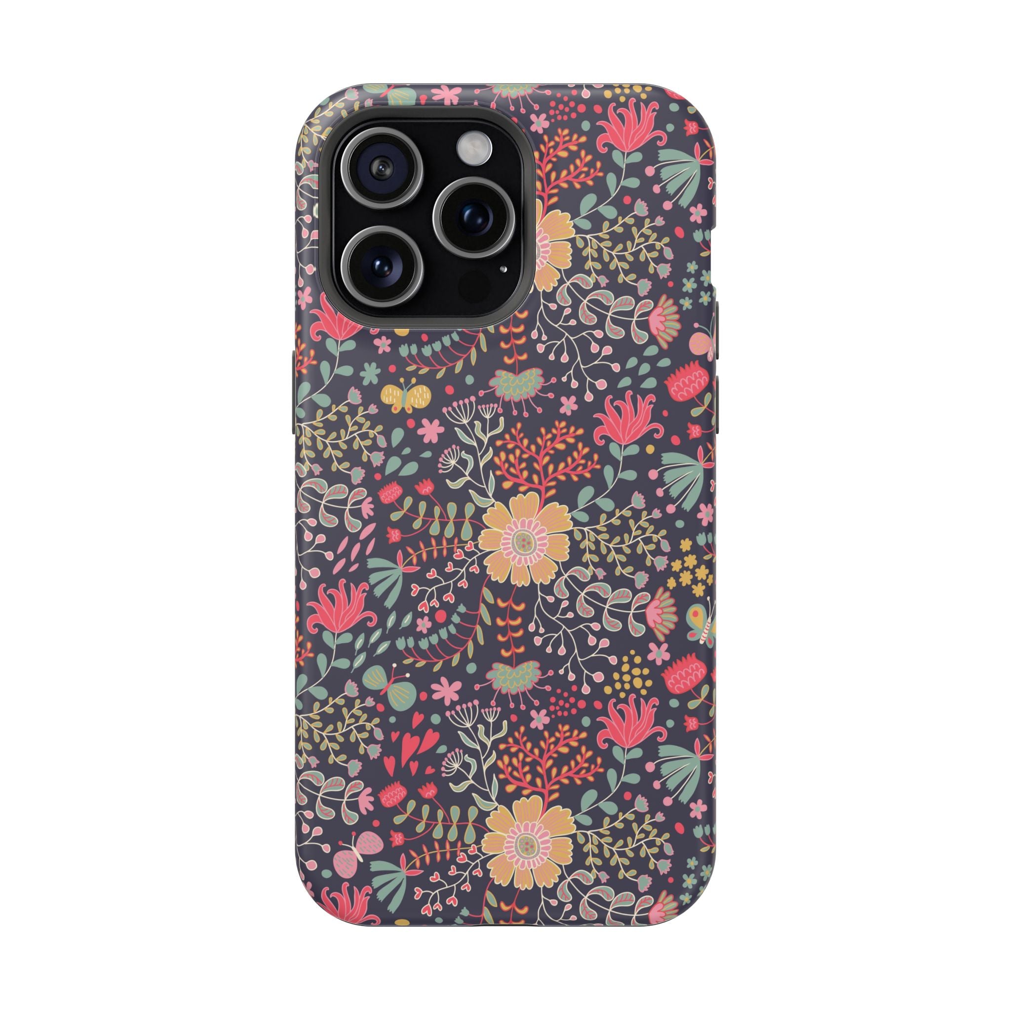 Floral Pattern Impact-Resistant Phone Case — Durable Protective Floral iPhone Cover