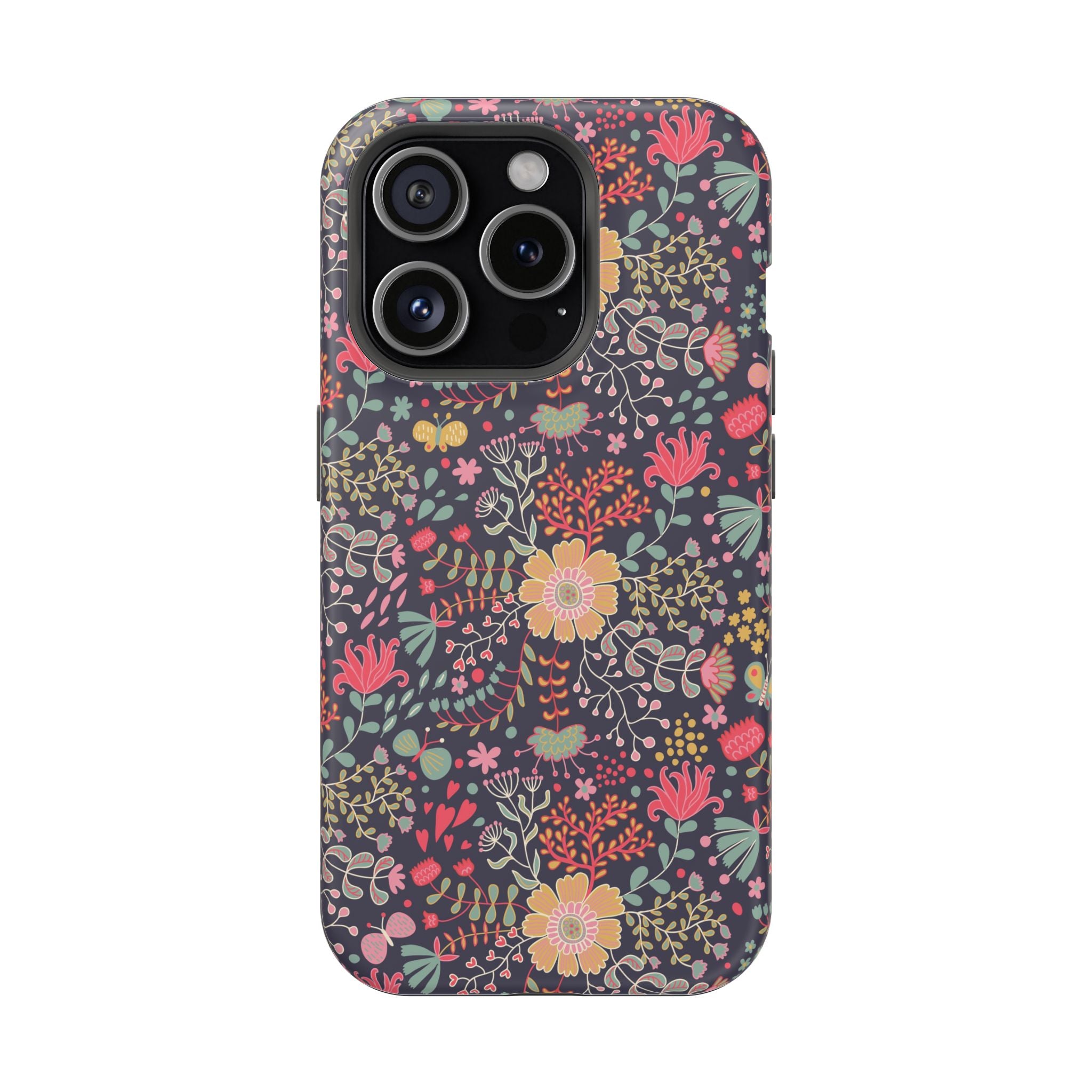 Floral Pattern Impact-Resistant Phone Case — Durable Protective Floral iPhone Cover