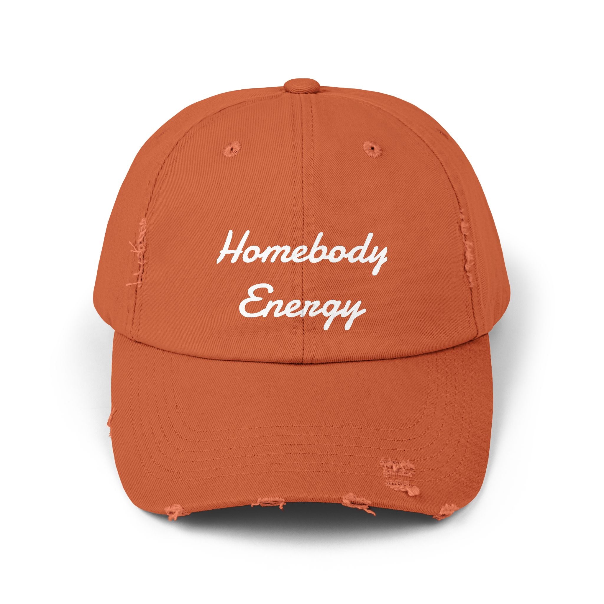 Homebody Energy Distressed Cap — Cozy Casual Baseball Hat
