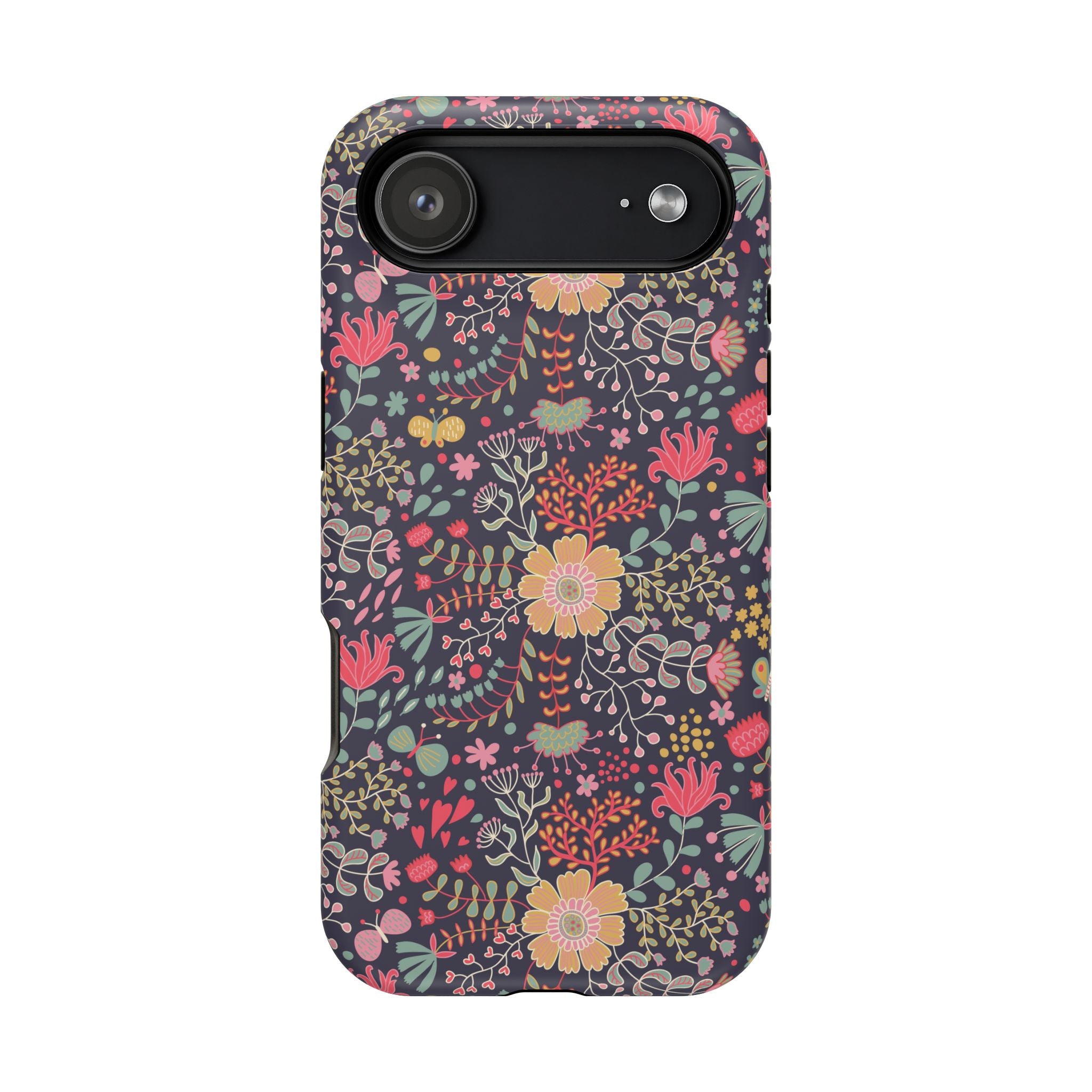 Floral Pattern Impact-Resistant Phone Case — Durable Protective Floral iPhone Cover