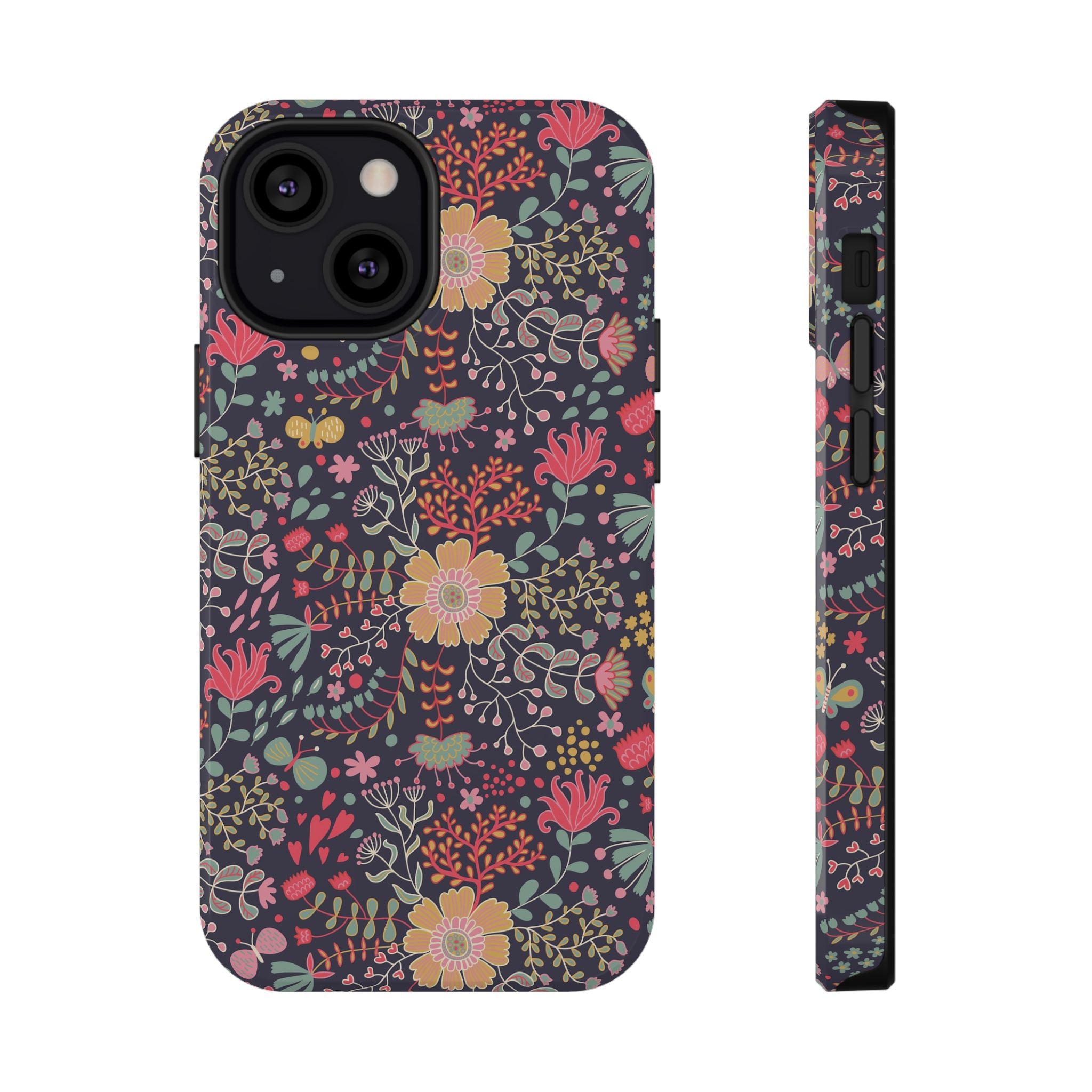 Floral Pattern Impact-Resistant Phone Case — Durable Protective Floral iPhone Cover