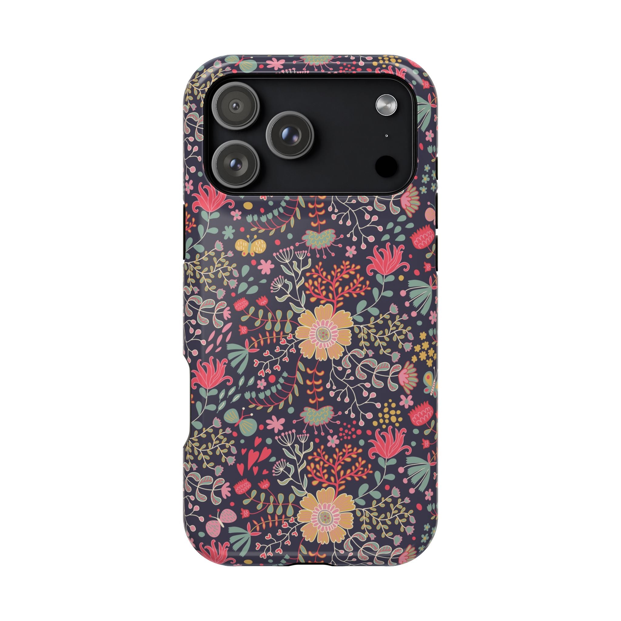Floral Pattern Impact-Resistant Phone Case — Durable Protective Floral iPhone Cover