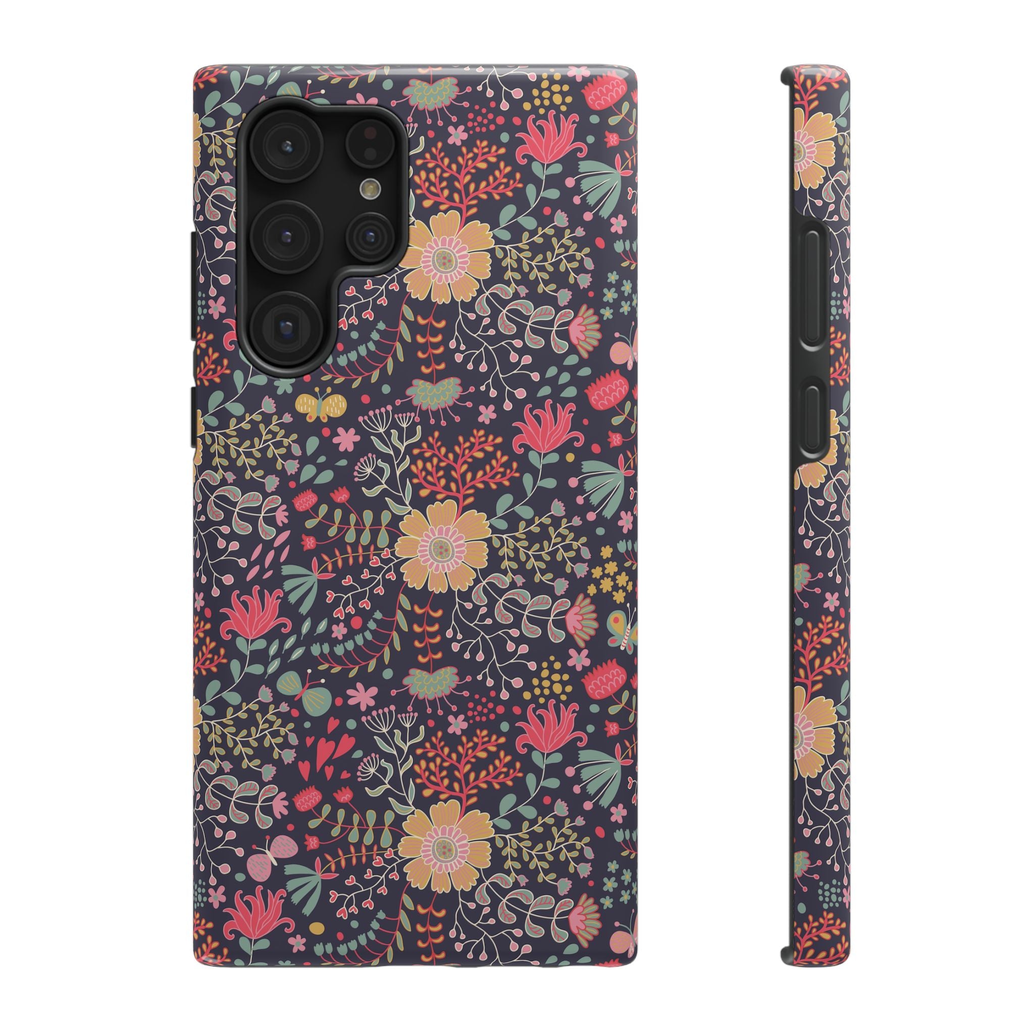 Floral Pattern Impact-Resistant Phone Case — Durable Protective Floral iPhone Cover
