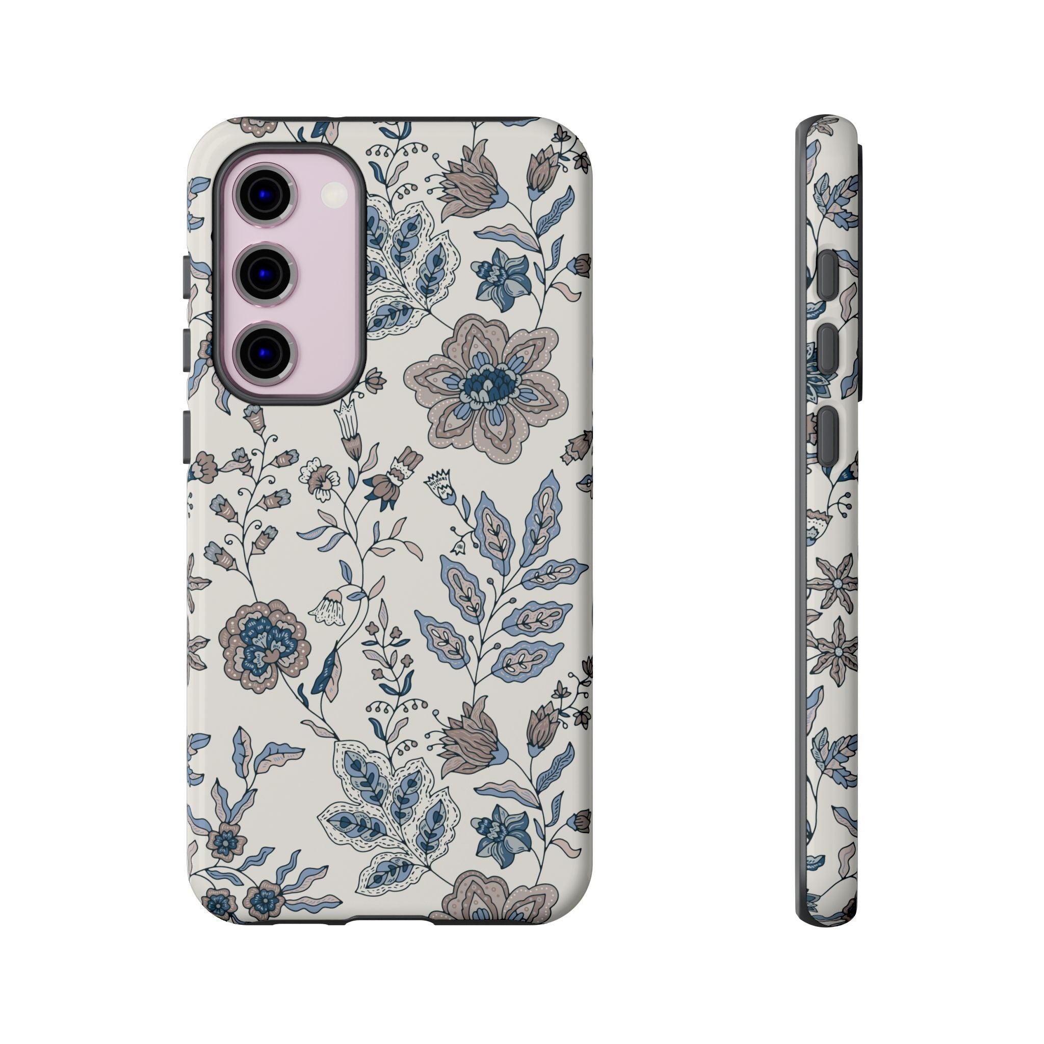 Floral Vintage Blue Tough Phone Case