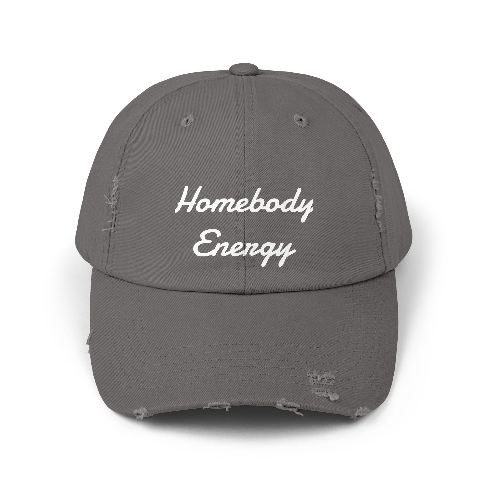 Homebody Energy Distressed Cap — Cozy Casual Baseball Hat