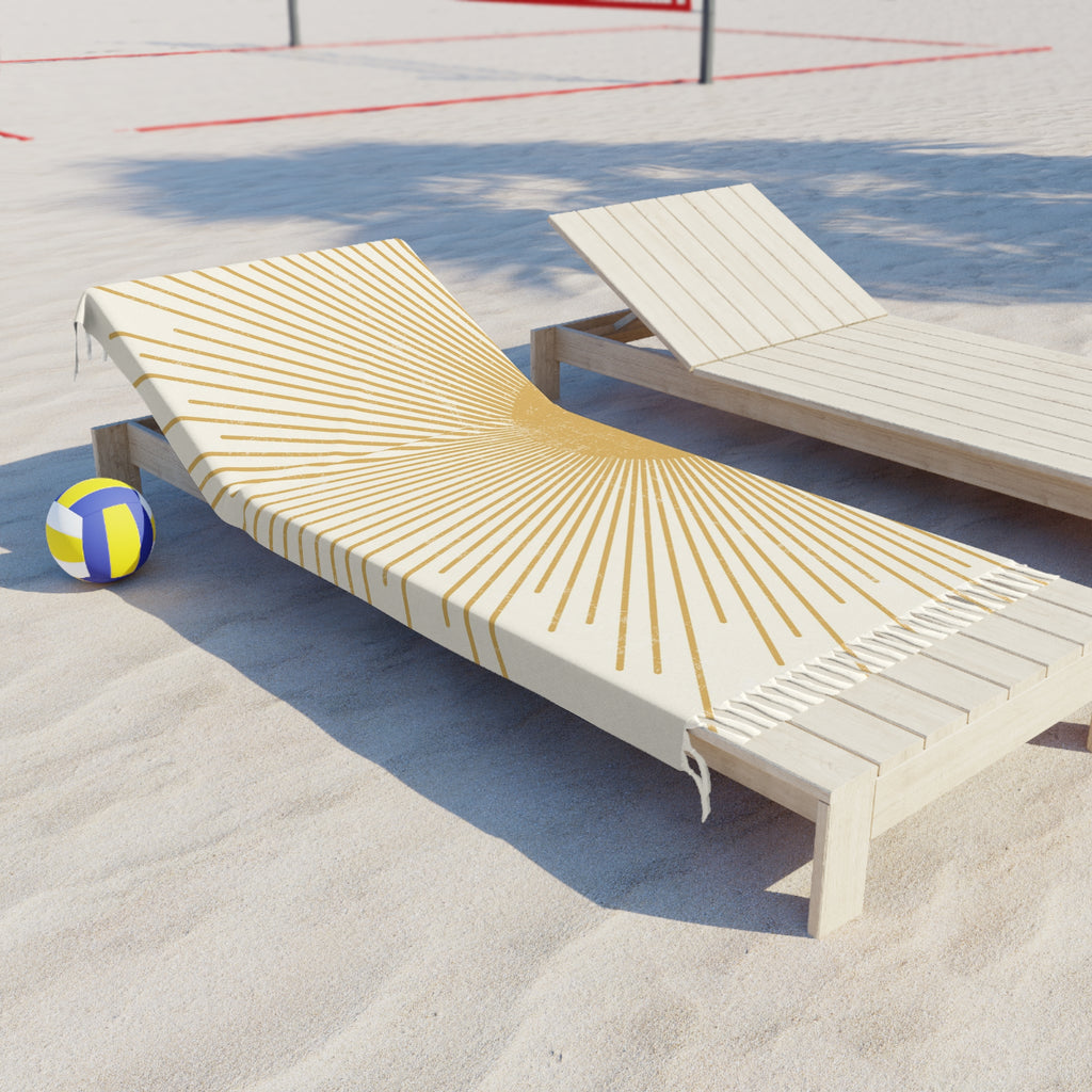 Boho Sunray Beach Towel — Fringe Turkish Towel for Summer, Pool & Vacation