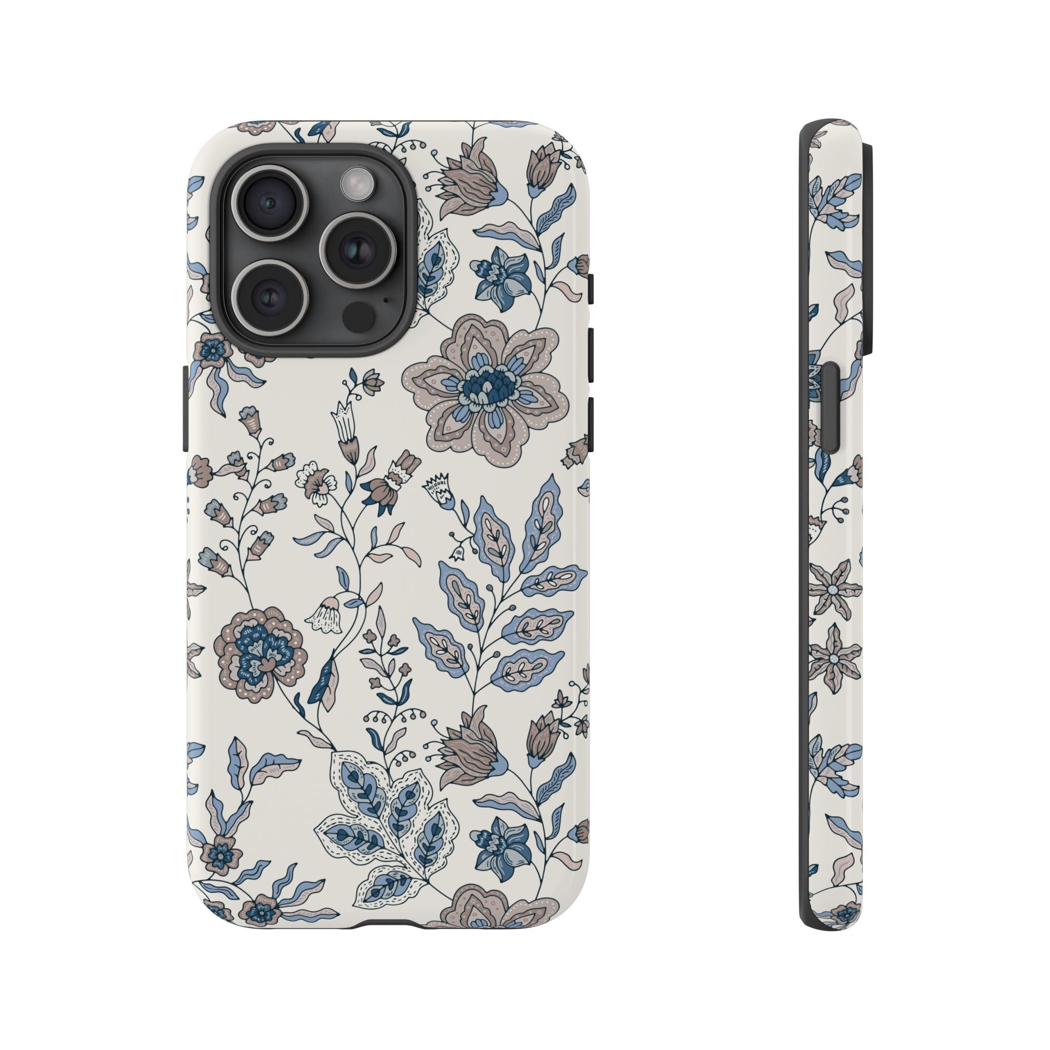 Floral Vintage Blue Tough Phone Case